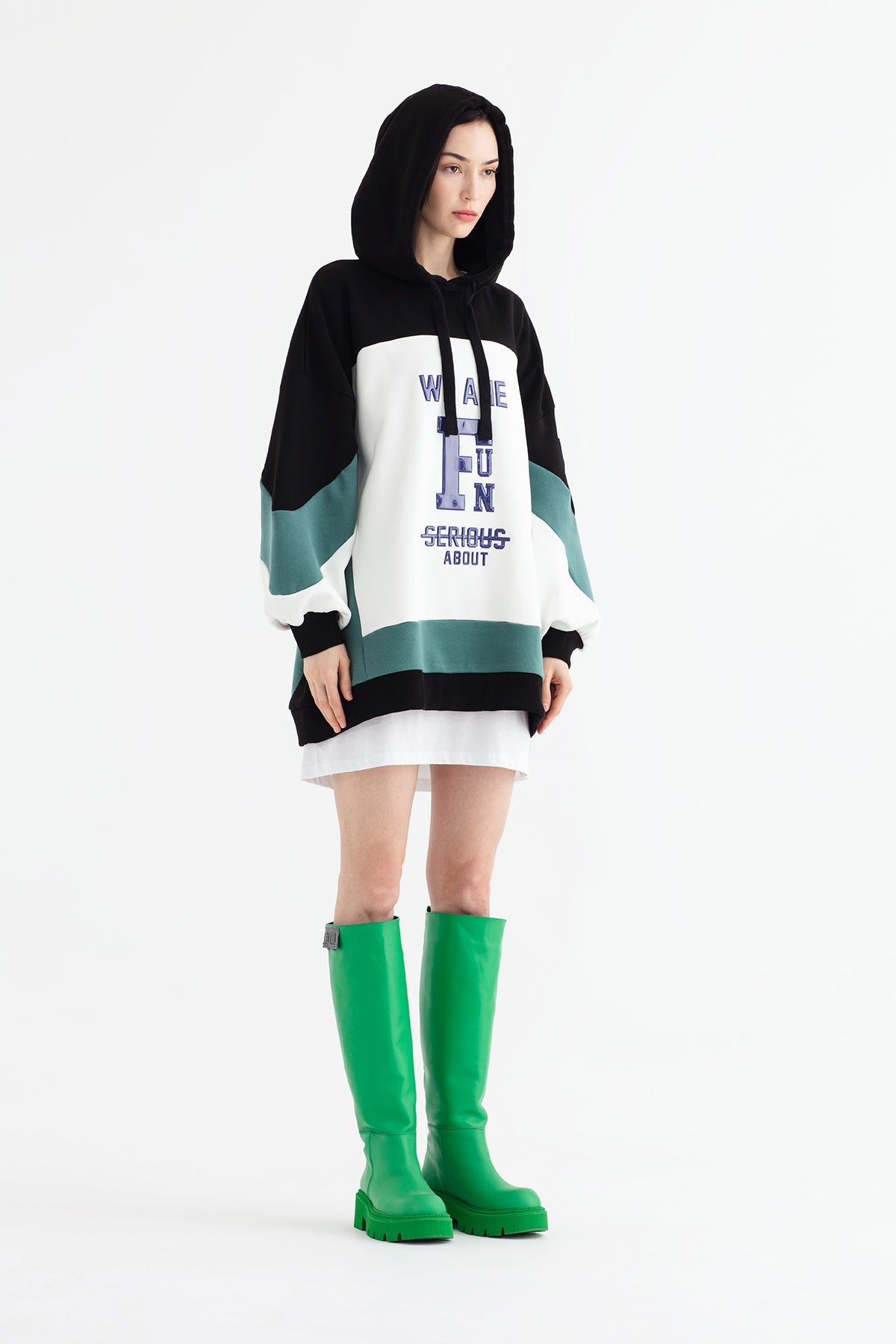 Siyah Ekru Sweatshirt 12059