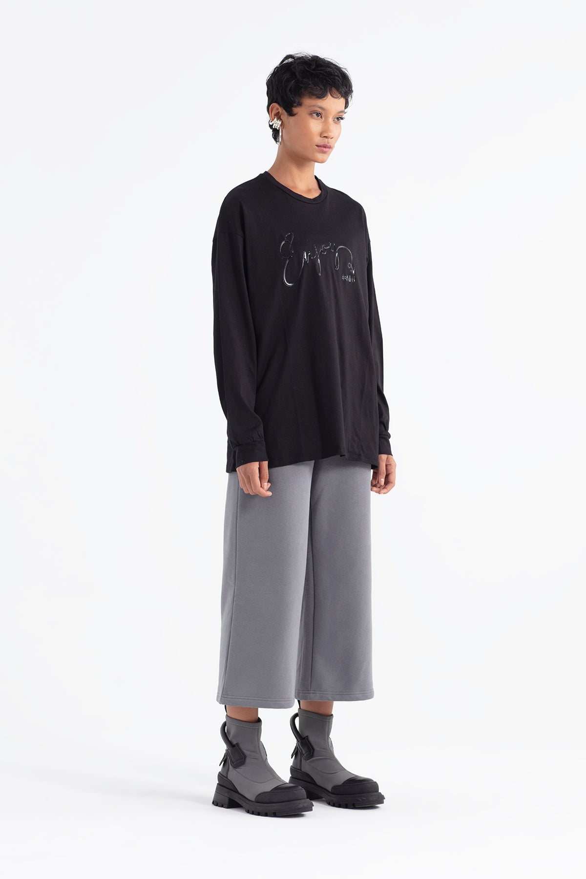 Siyah Uzun T-shirt 12355