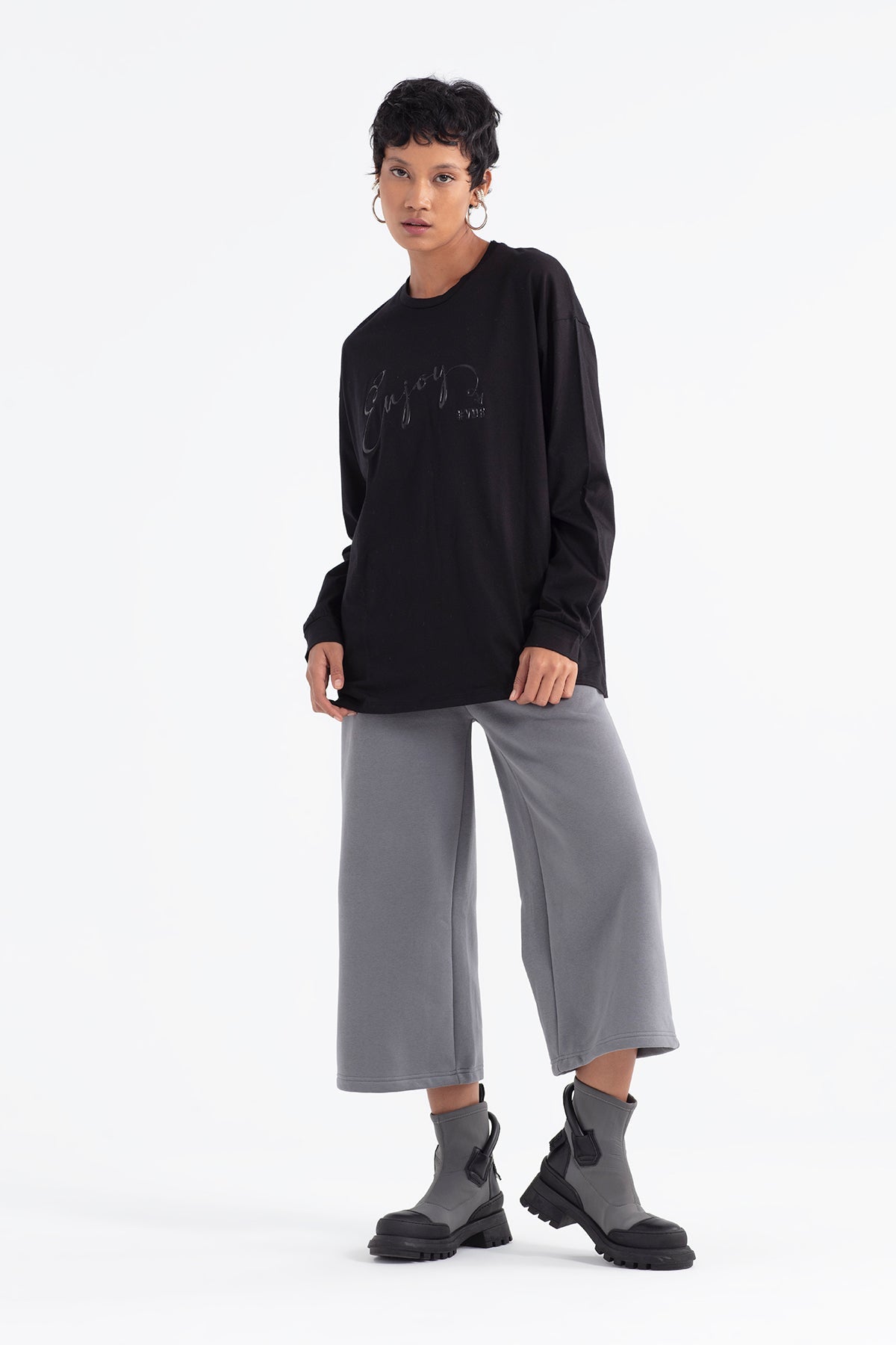 Siyah Uzun T-shirt 12355