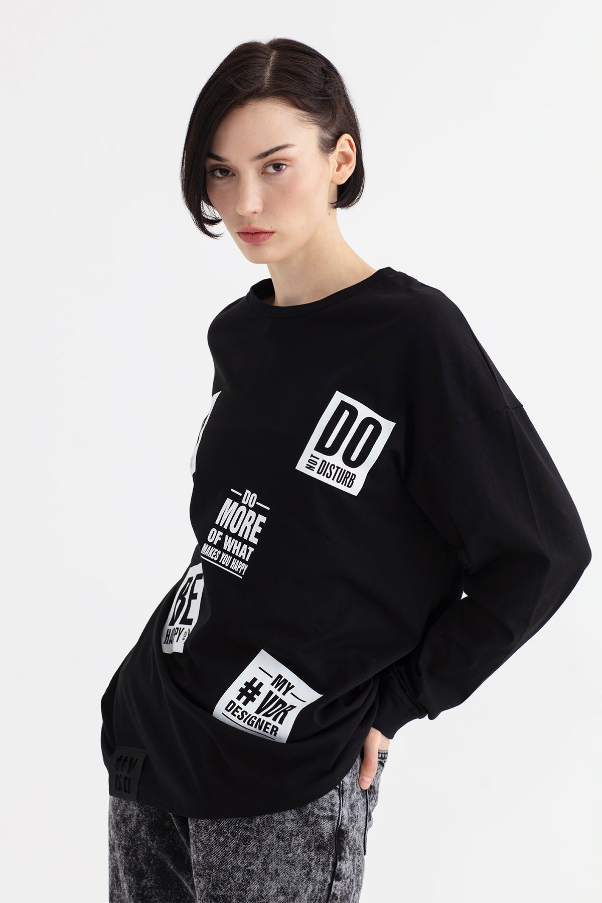 Siyah Uzun T-shirt 12356