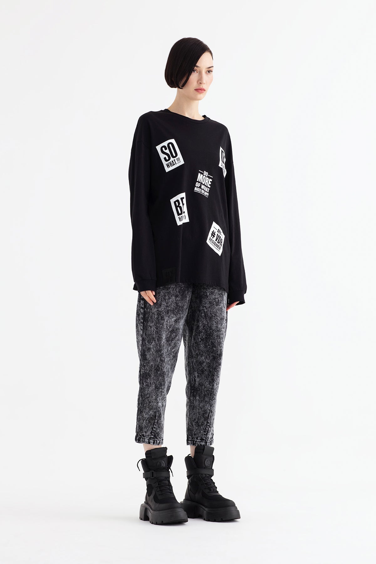 Siyah Uzun T-shirt 12356