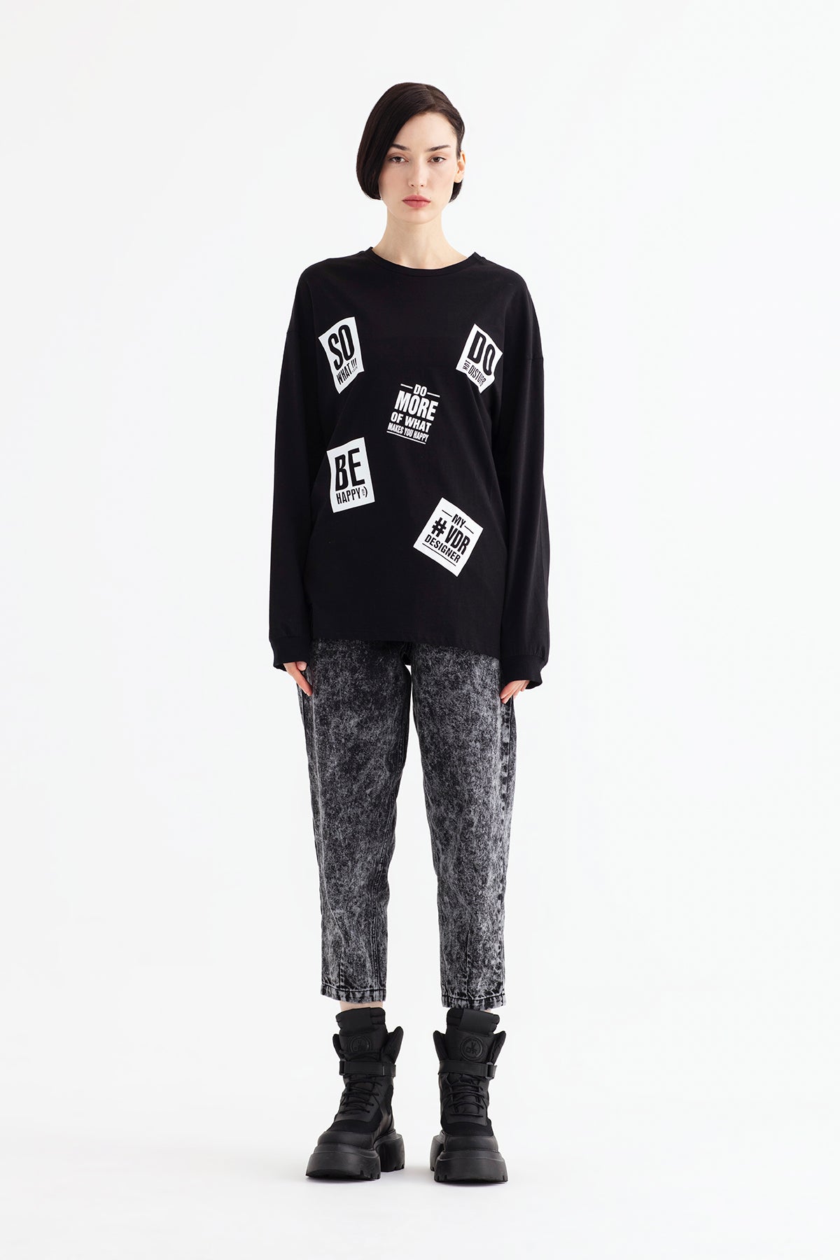 Siyah Uzun T-shirt 12356