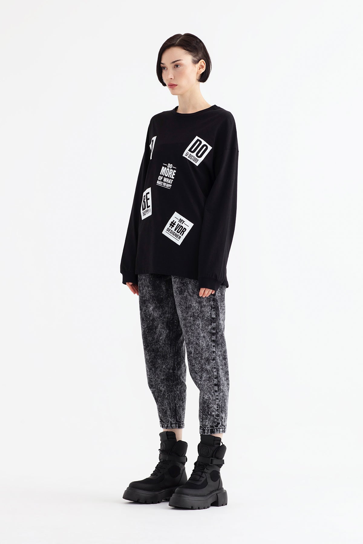 Siyah Uzun T-shirt 12356