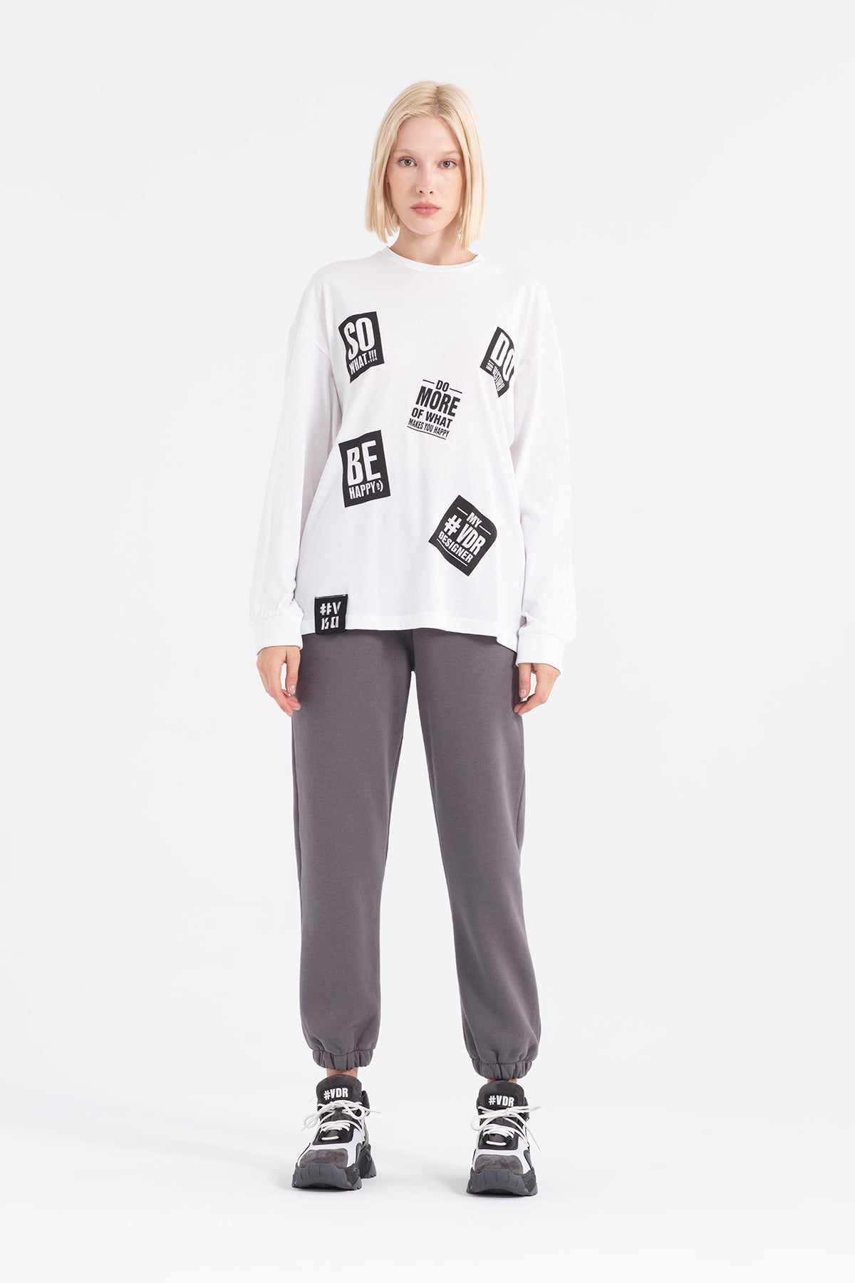 Beyaz Uzun T-shirt 12356