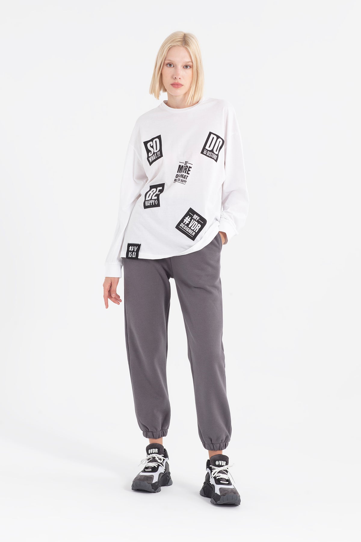 Beyaz Uzun T-shirt 12356