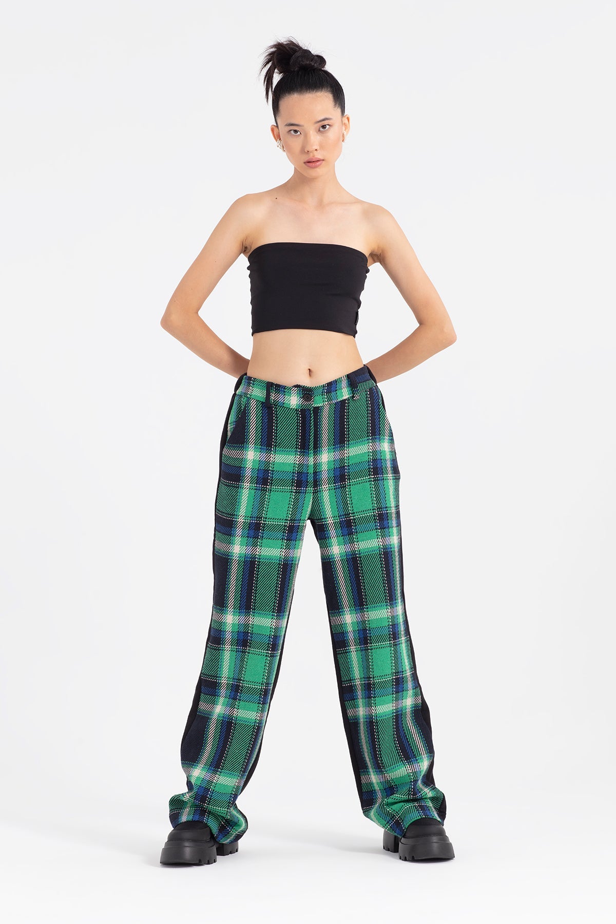 Yesil Siyah Pantolon 12371