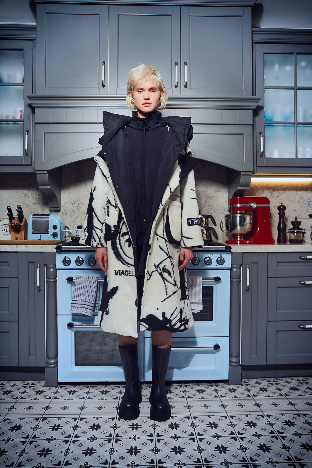 Ekru Siyah Ceket 14504