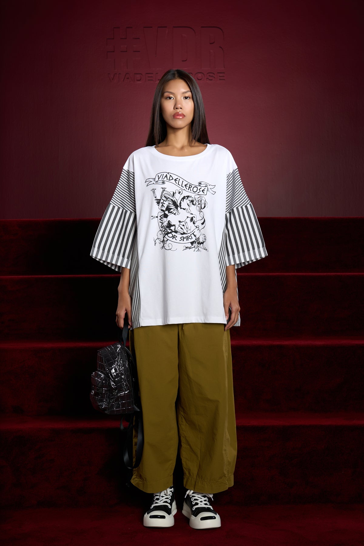 Beyaz Siyah T-shirt 16085