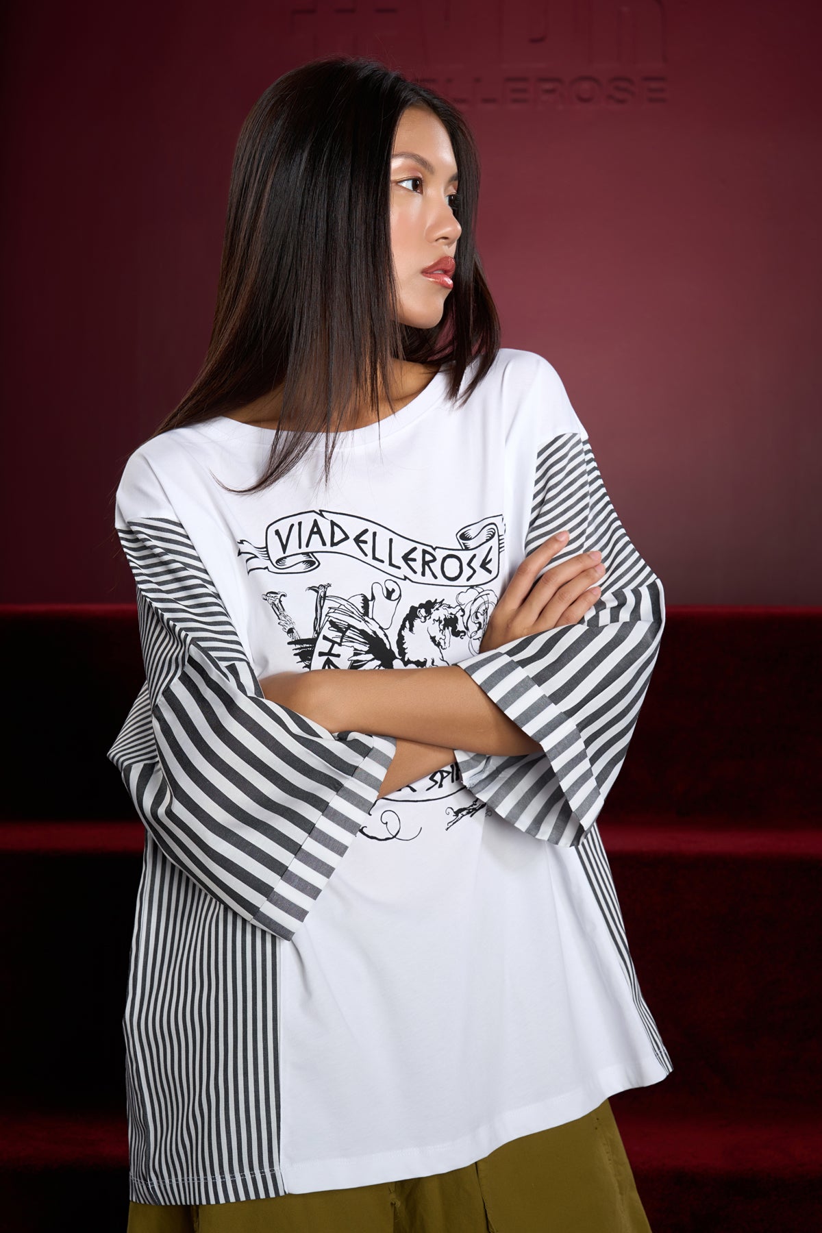 Beyaz Siyah T-shirt 16085