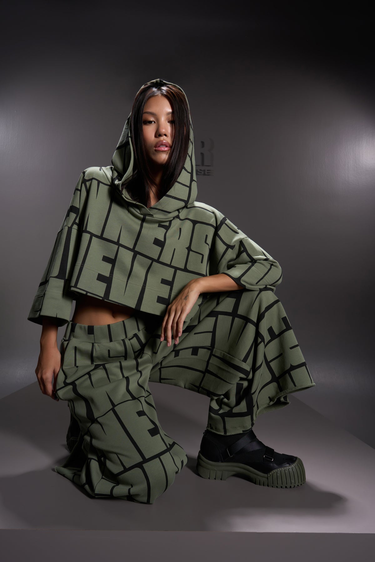 Su Yesili Siyah Sweatshirt 16124
