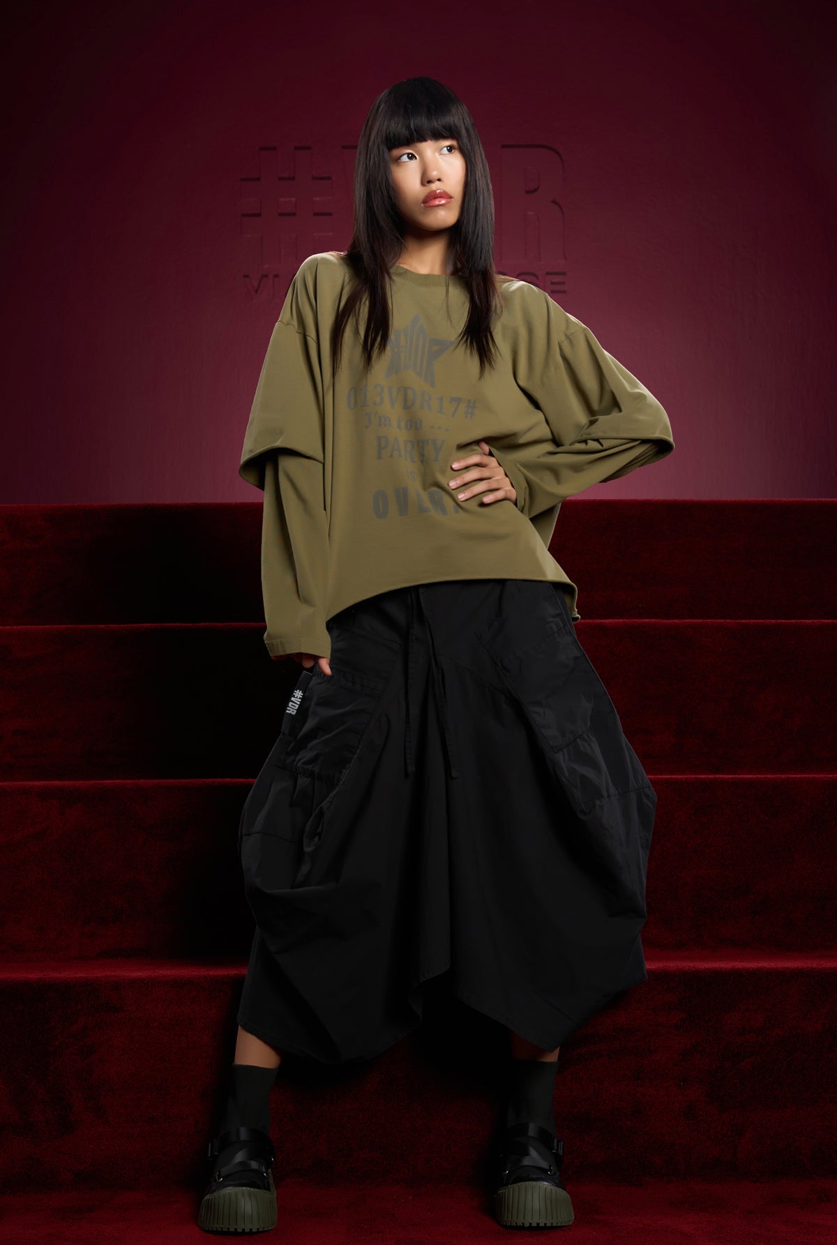 Yesil Uzun T-shirt 16144