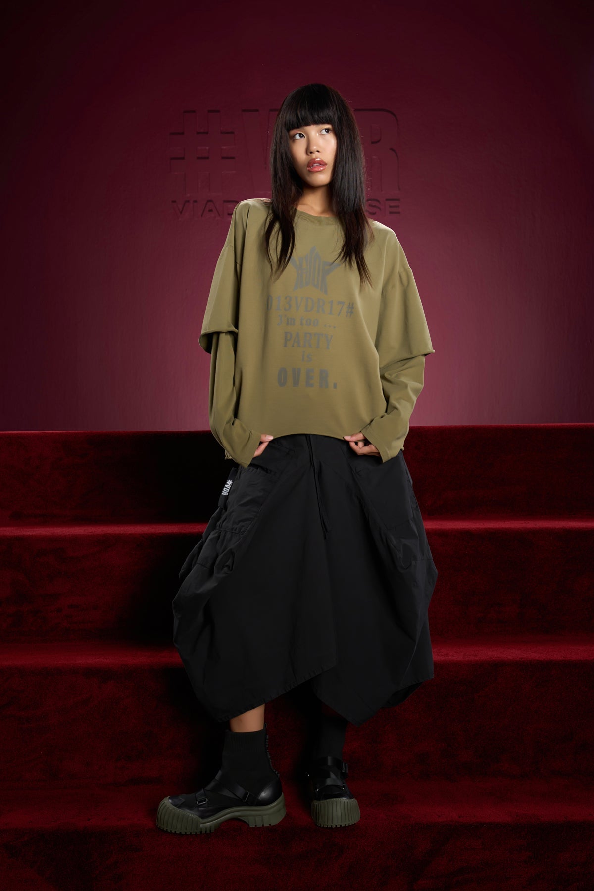 Yesil Uzun T-shirt 16144