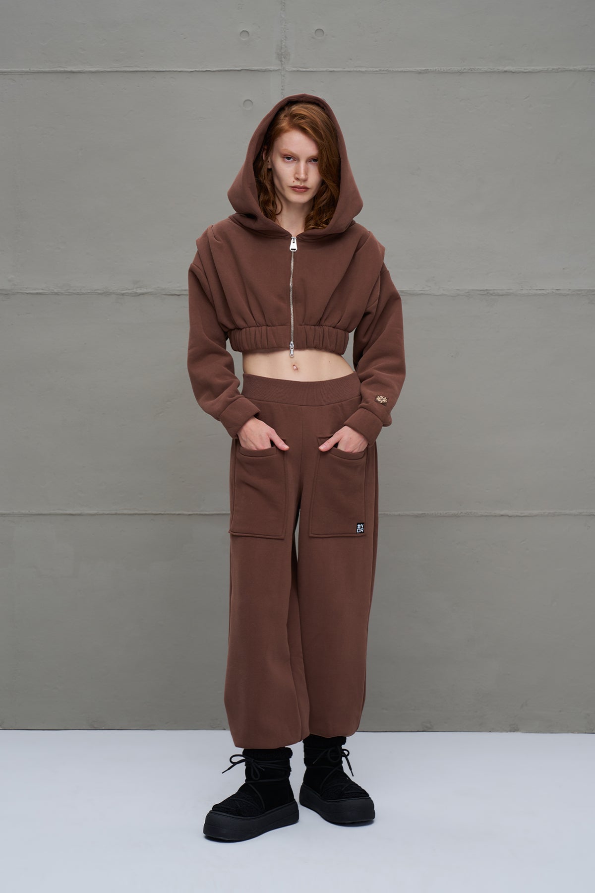 Kahverengi Dar Kesim Esofman Pantolon 18020