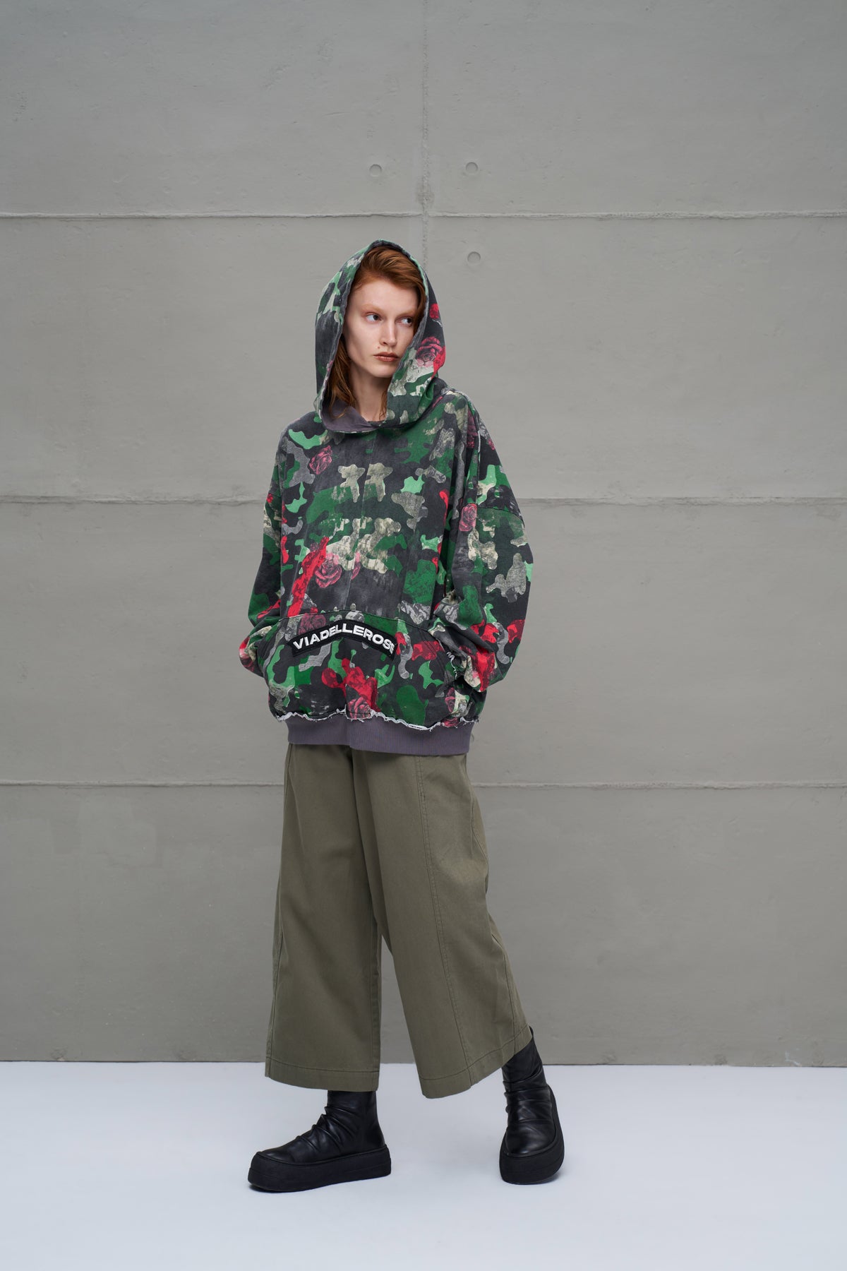 Camo Kamuflaj Desenli Oversize Kapüsonlu Sweatshirt 18025