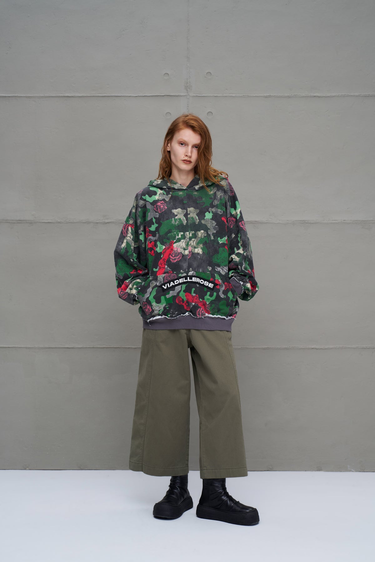Camo Kamuflaj Desenli Oversize Kapüsonlu Sweatshirt 18025