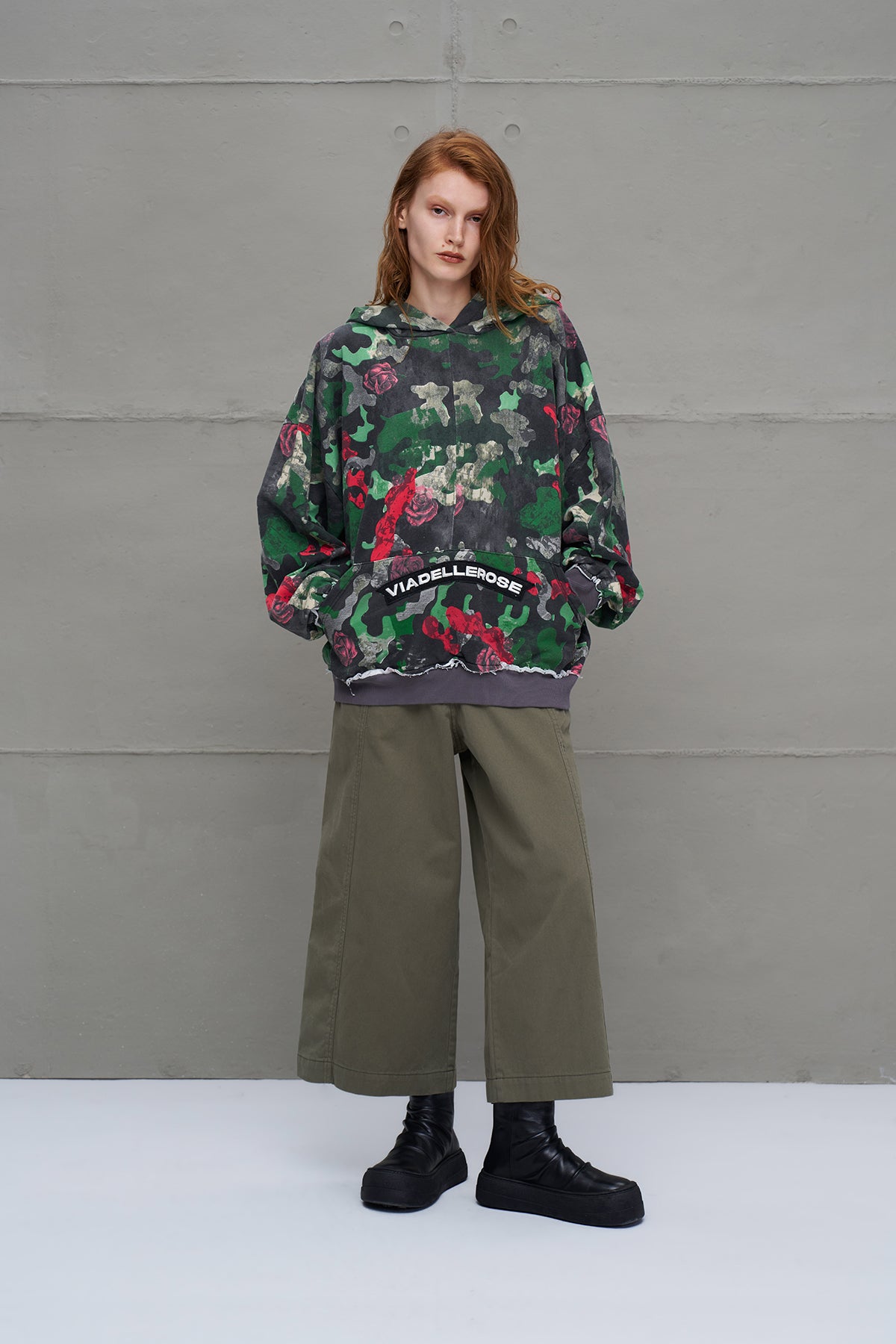 Camo Kamuflaj Desenli Oversize Kapüsonlu Sweatshirt 18025
