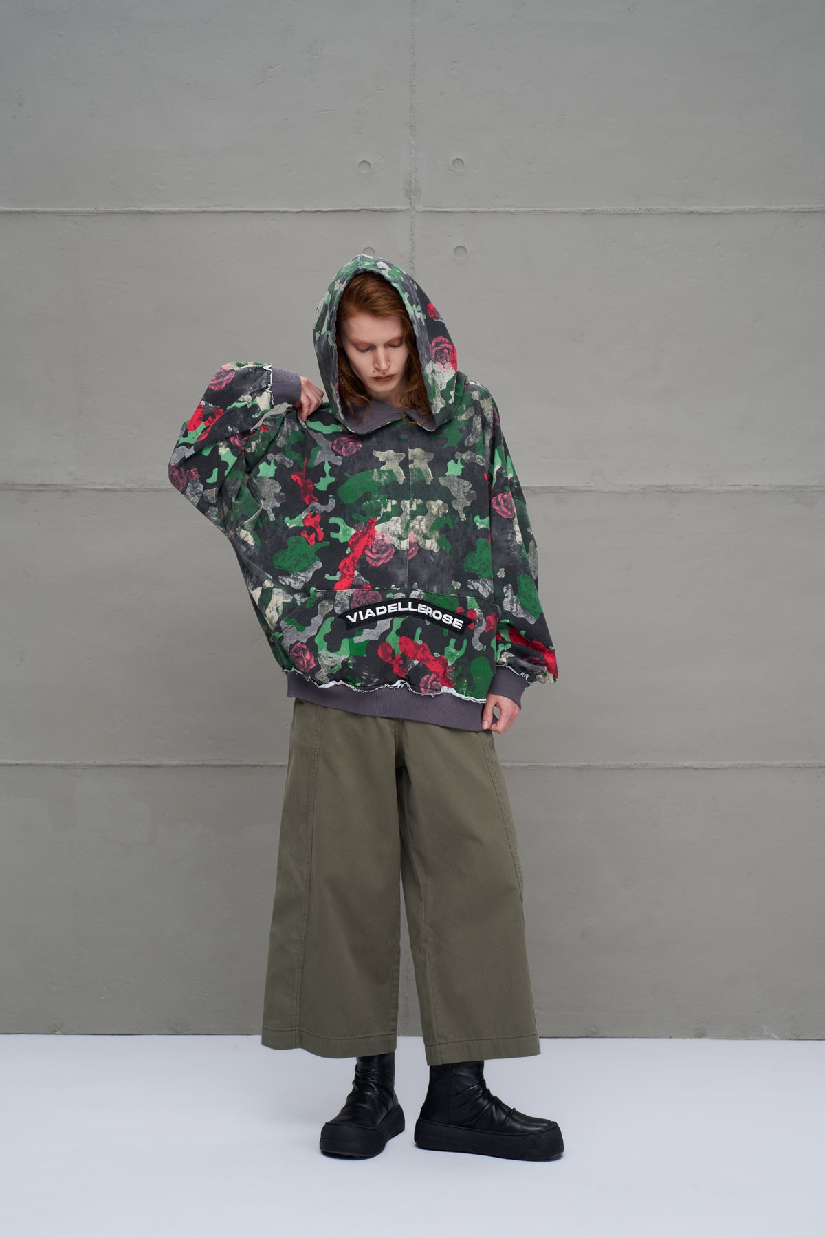Camo Kamuflaj Desenli Oversize Kapüsonlu Sweatshirt 18025