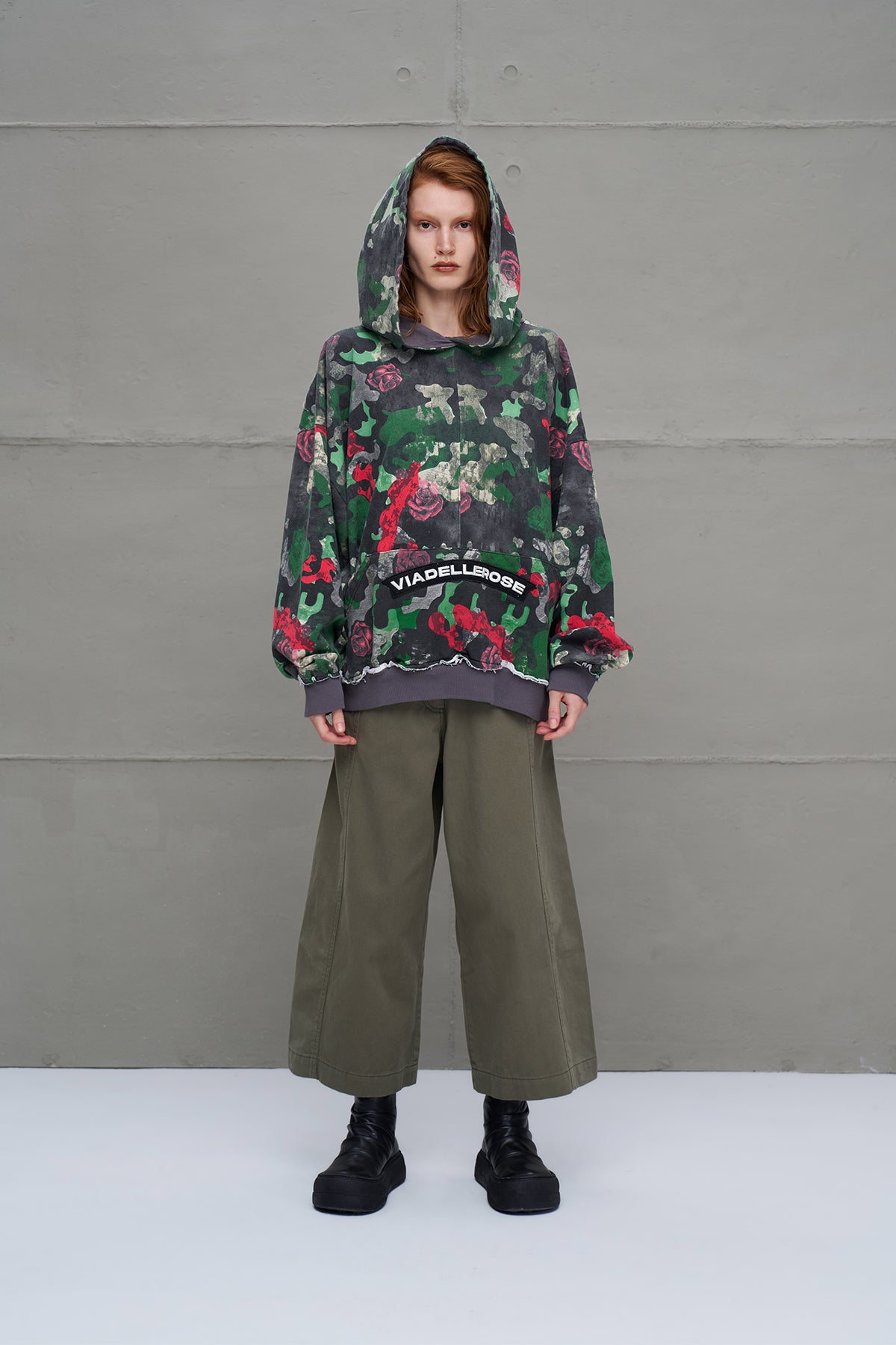 Camo Kamuflaj Desenli Oversize Kapüsonlu Sweatshirt 18025