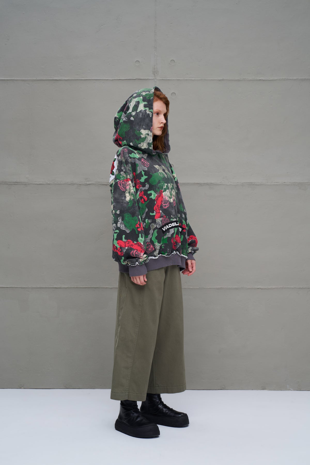 Camo Kamuflaj Desenli Oversize Kapüsonlu Sweatshirt 18025