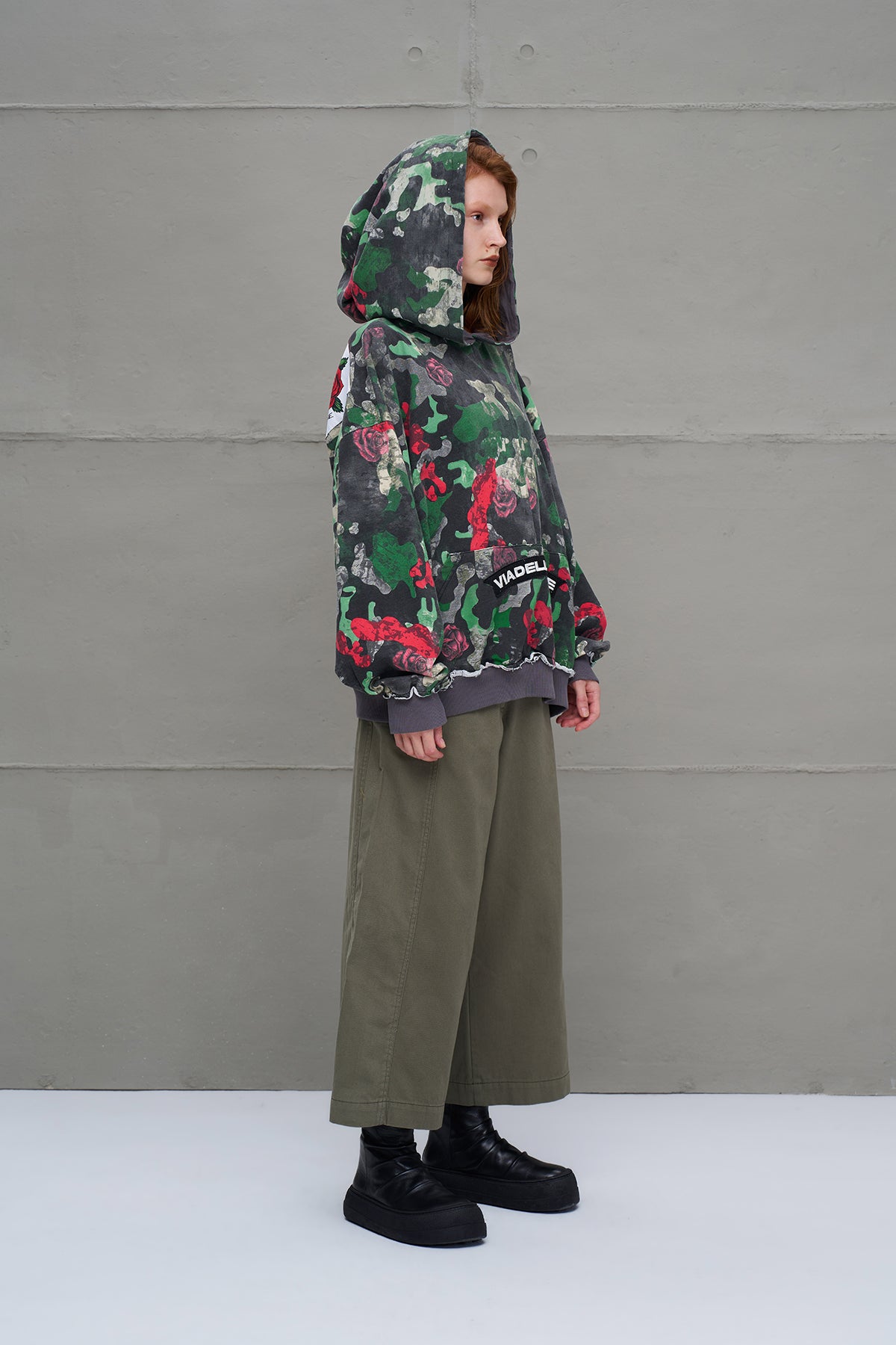 Camo Kamuflaj Desenli Oversize Kapüsonlu Sweatshirt 18025