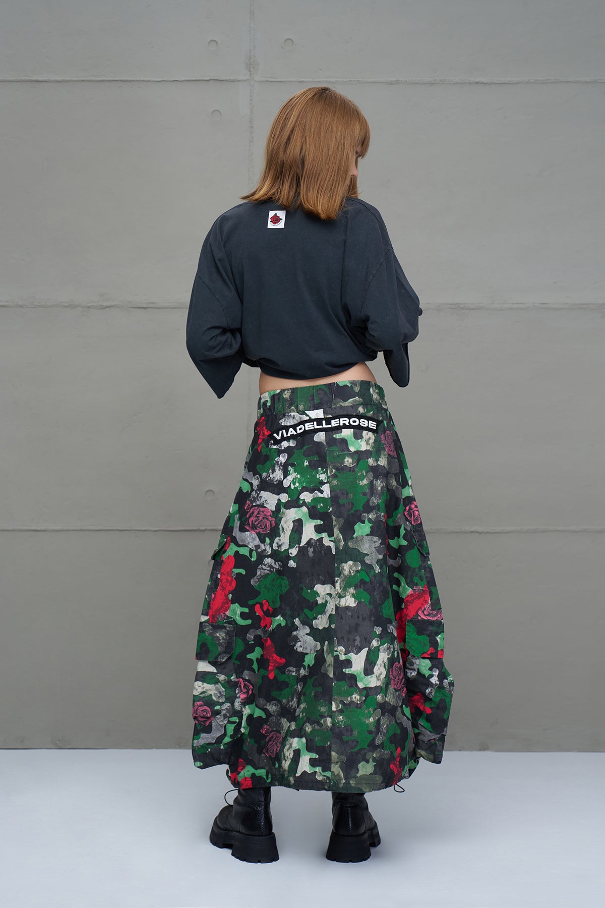 Camo Kamuflaj Desenli Oversize Midi Etek 18028