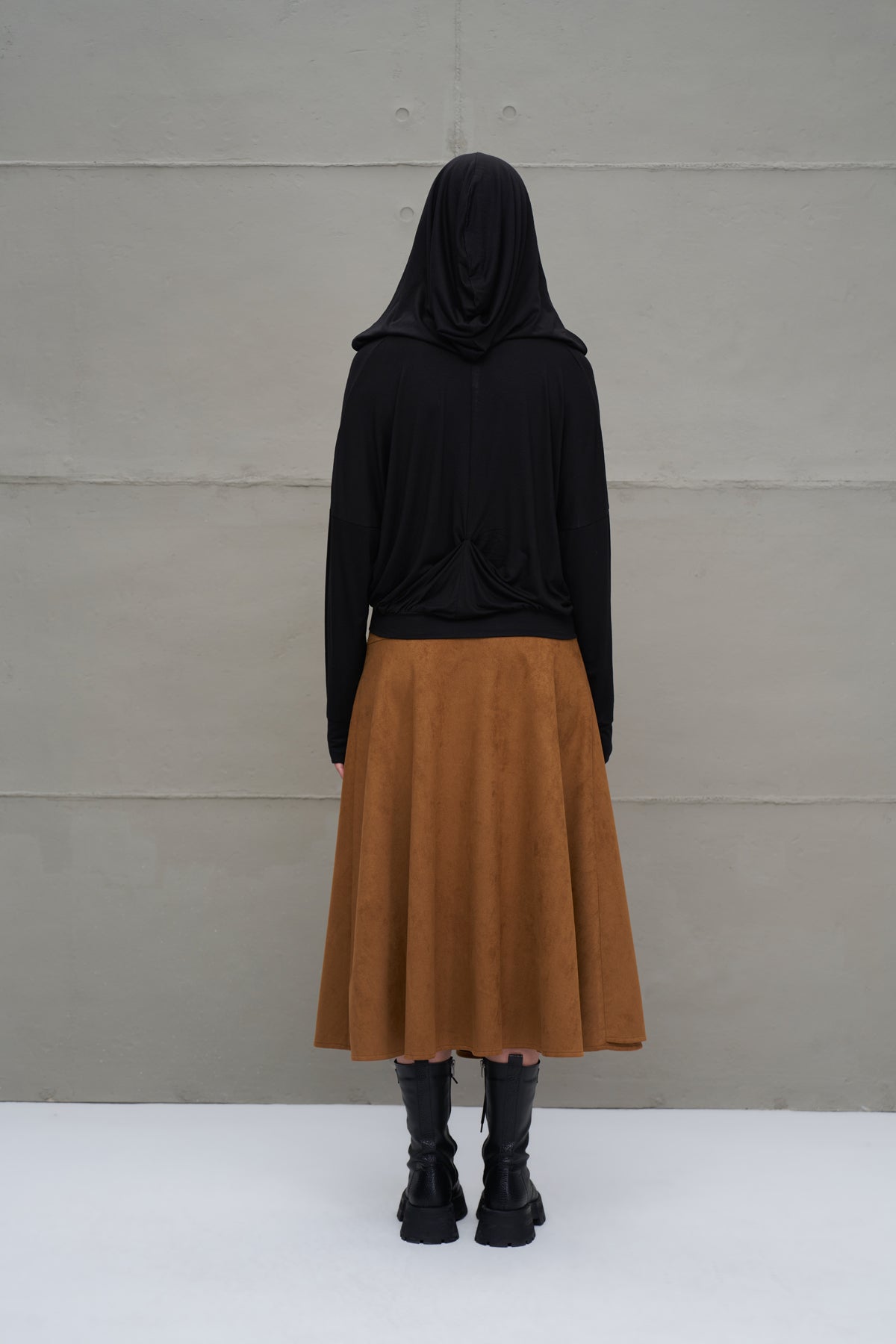 Siyah Kapüsonlu Crop Bluz 18031
