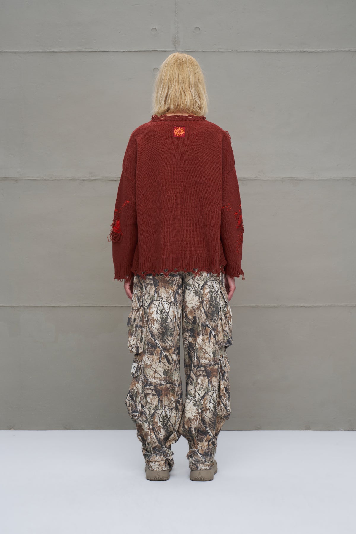 Kahverengi Turuncu Oversize Triko Kazak 18051