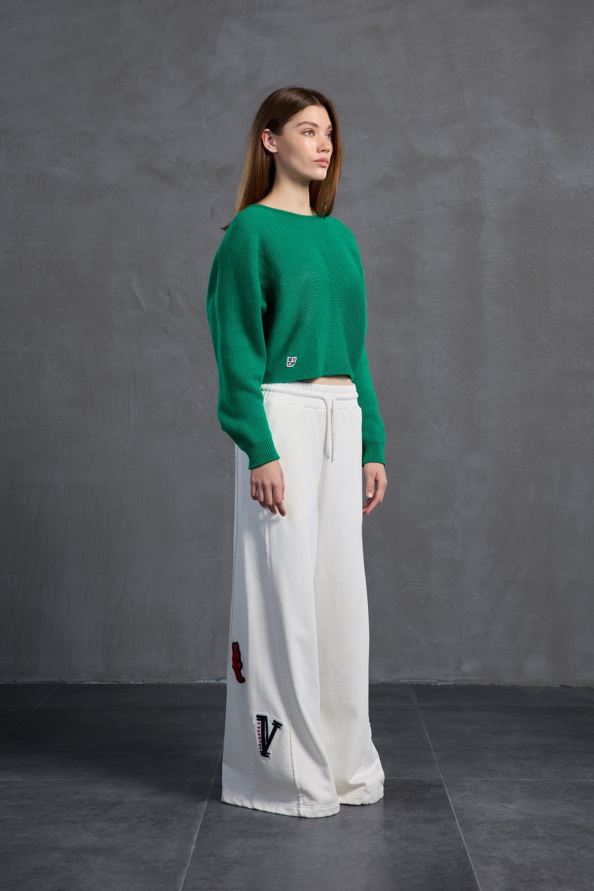 Yesil Kayik Yaka Kazak 18053