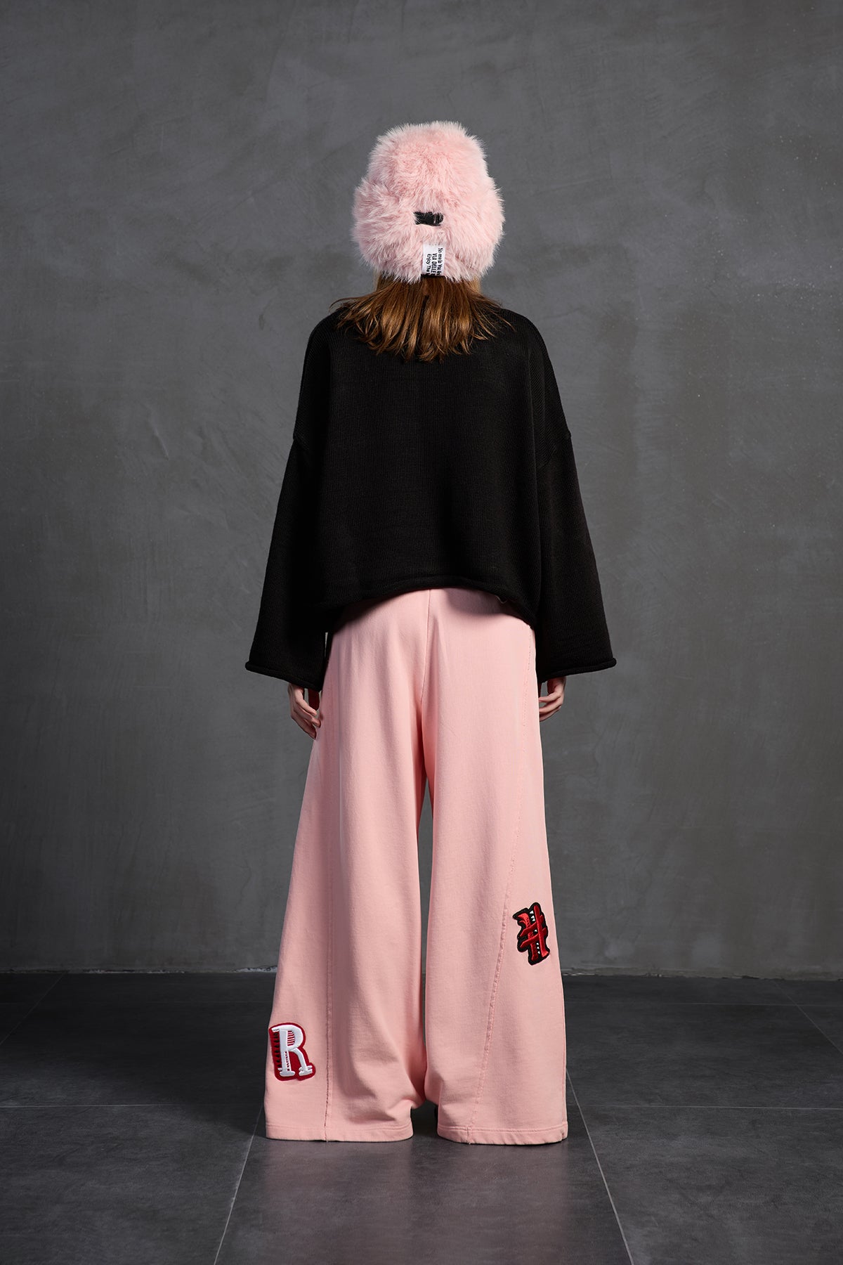 Siyah Baskili Oversize Kazak 18057