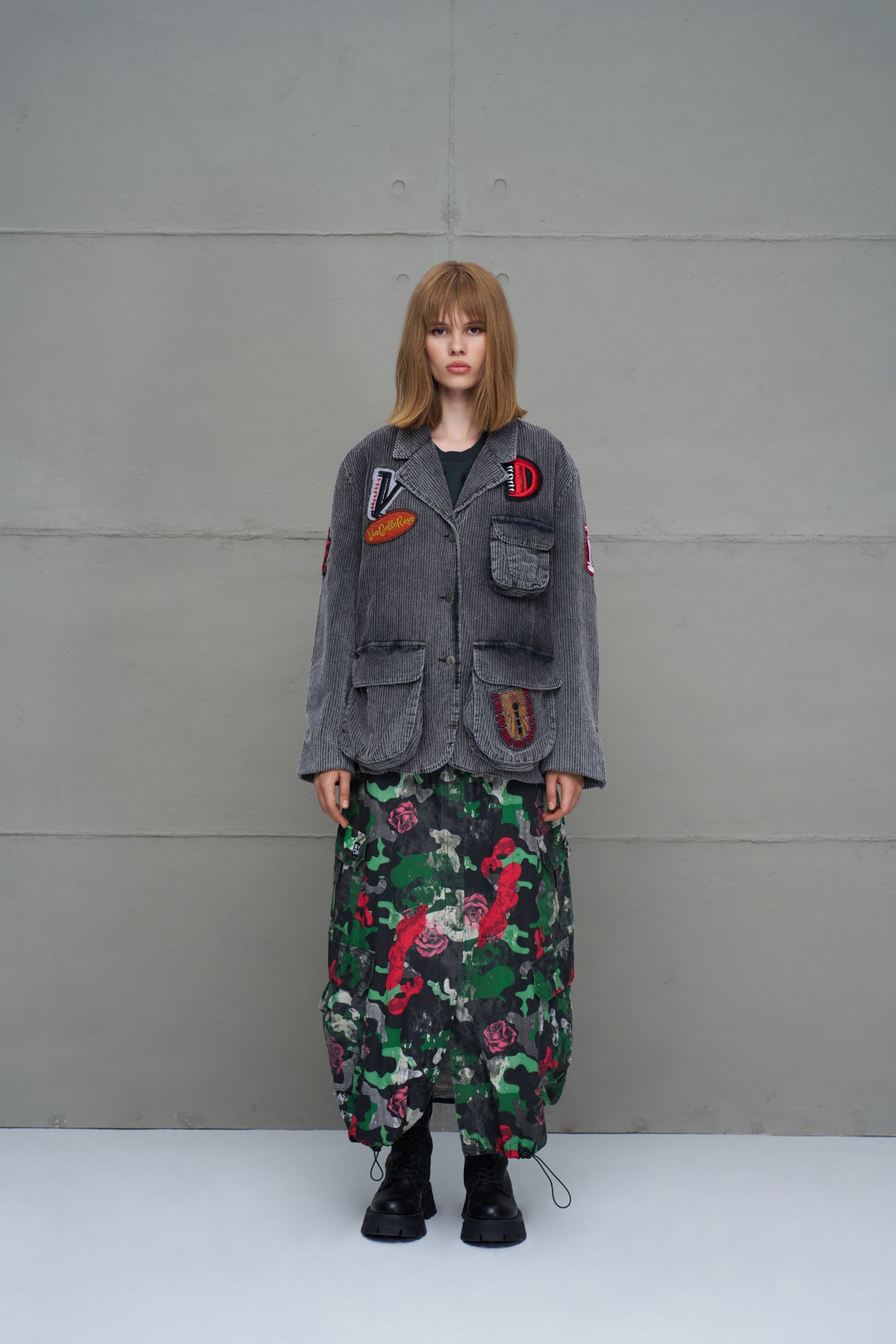 Antrasit Soluk Efektli Fitilli Oversize Ceket 18078