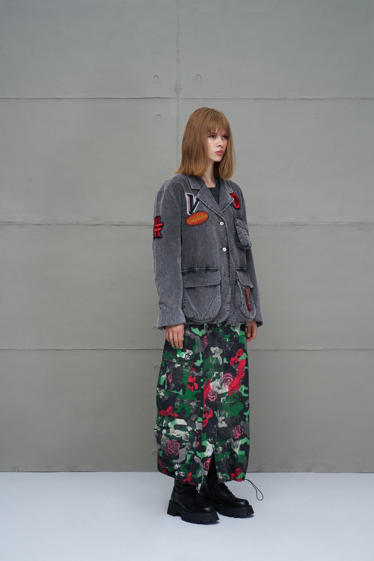 Antrasit Soluk Efektli Fitilli Oversize Ceket 18078