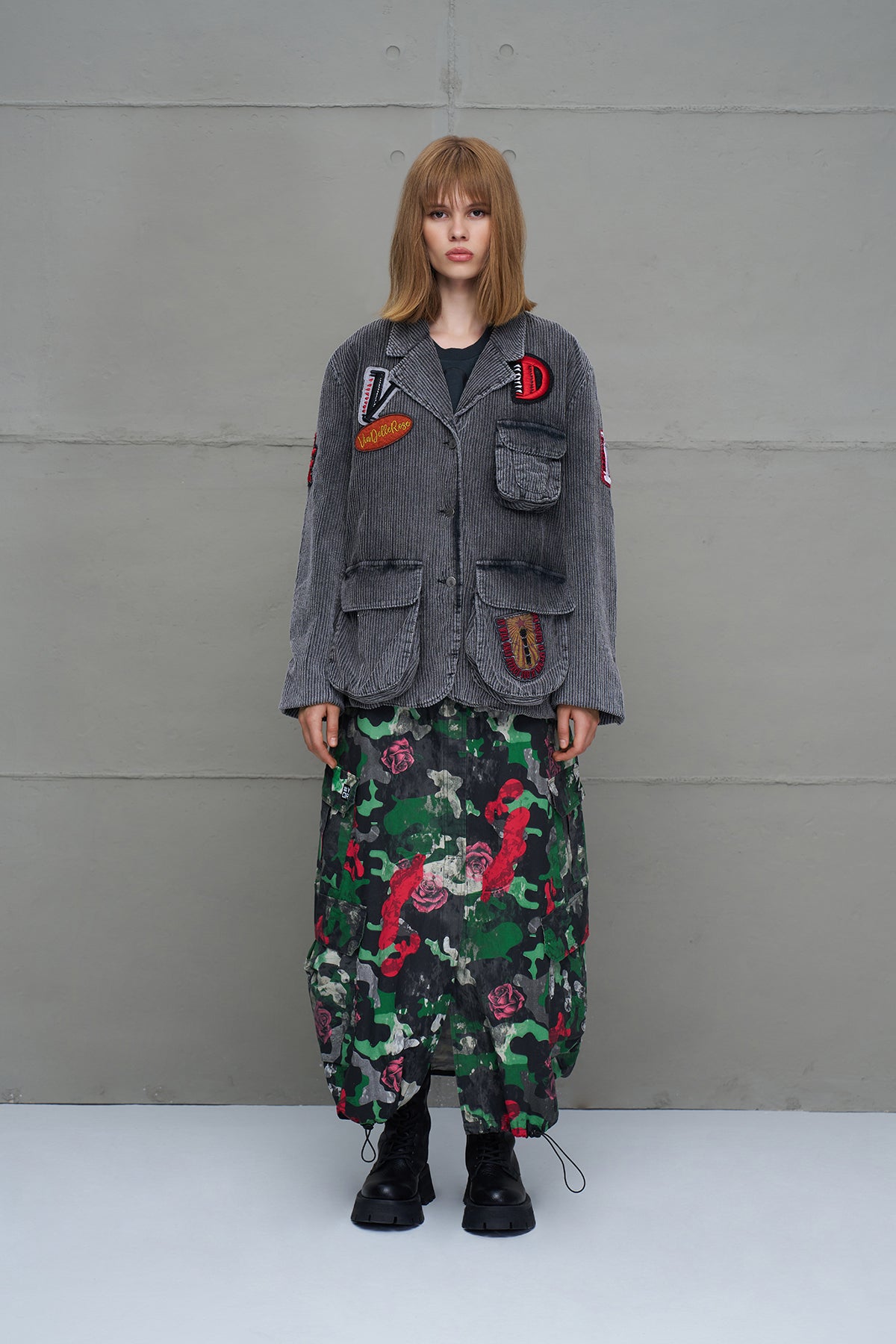 Antrasit Soluk Efektli Fitilli Oversize Ceket 18078