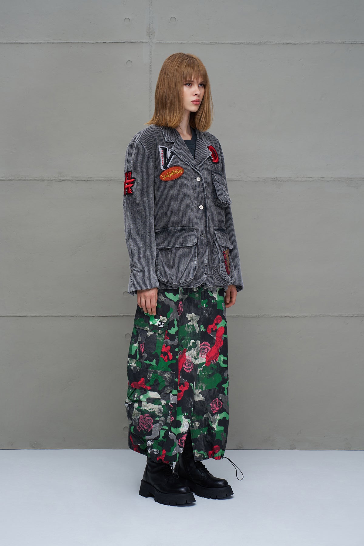 Antrasit Soluk Efektli Fitilli Oversize Ceket 18078