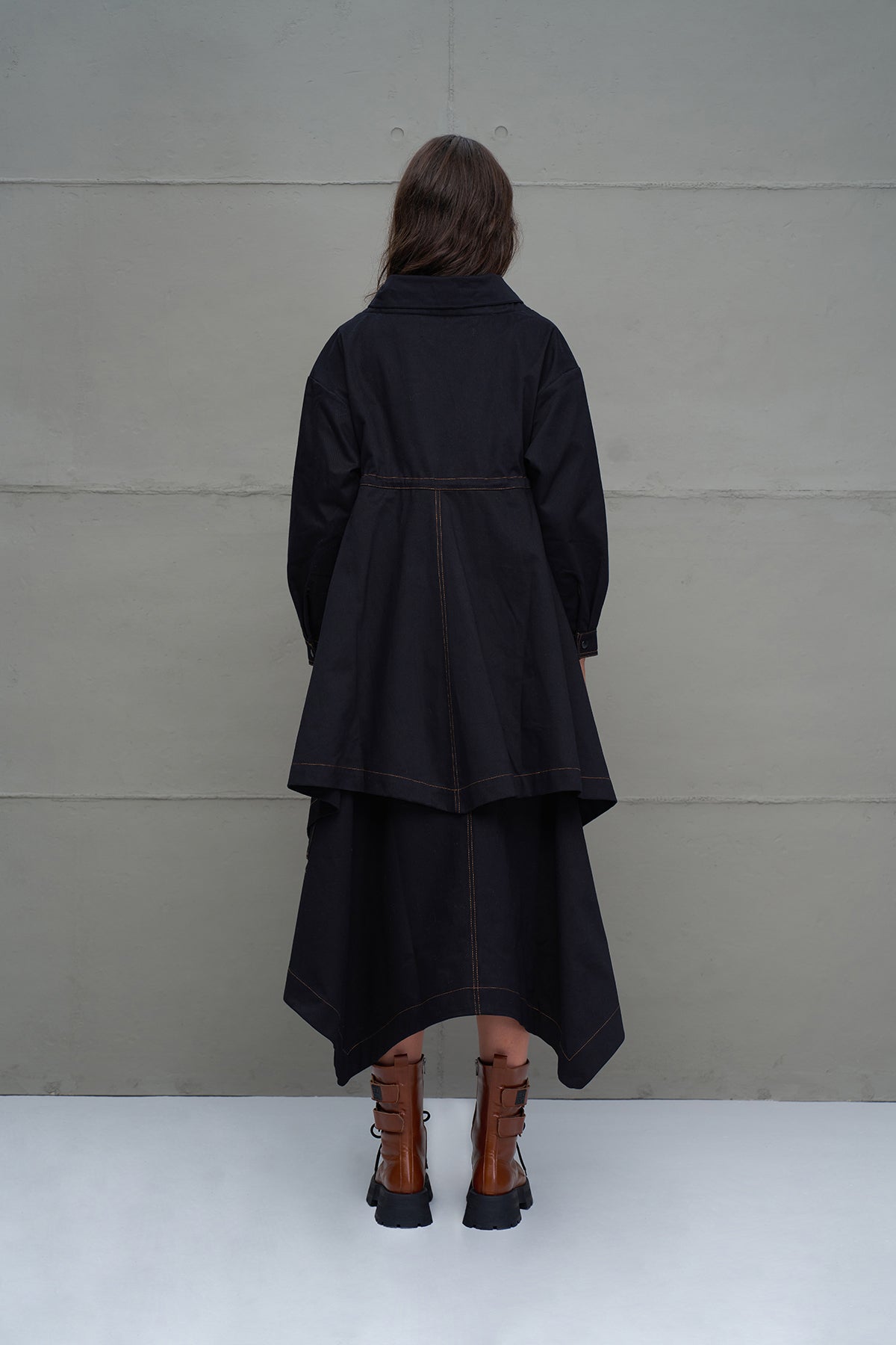 Siyah Bant Detayli Denim Ceket 18080