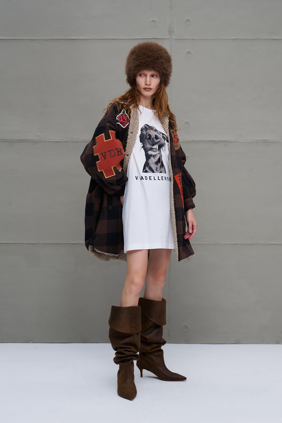 Kahverengi Bej Ekose Oversize Ceket 18117