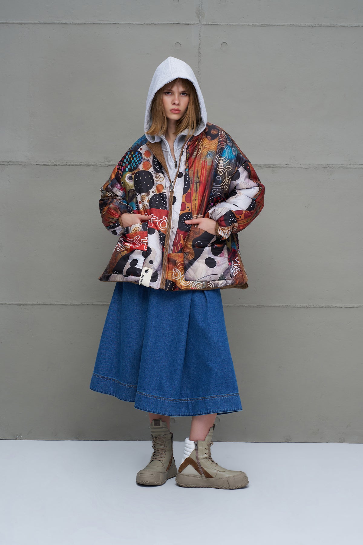 Taba Çift Tarafli Büzgülü Oversize Ceket 18135