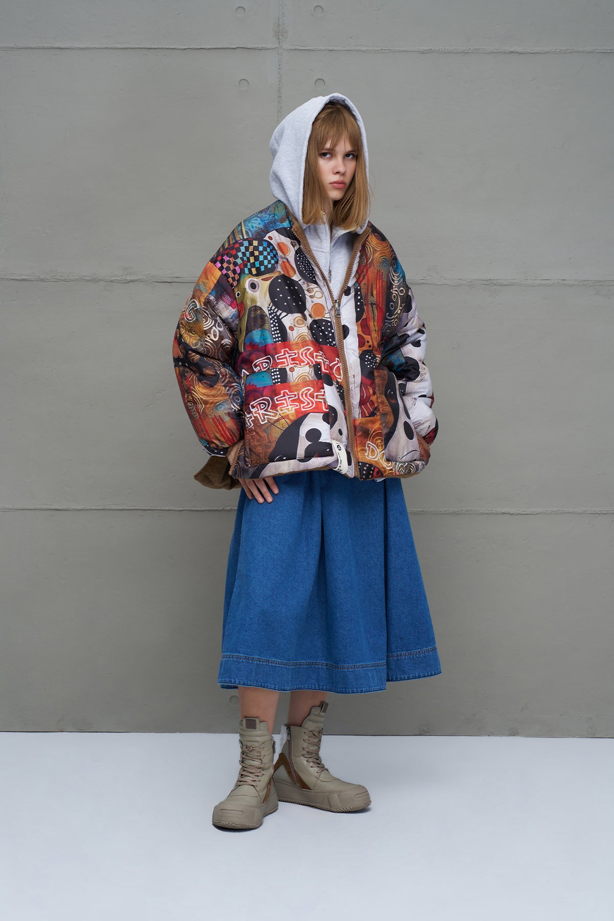 Taba Çift Tarafli Büzgülü Oversize Ceket 18135