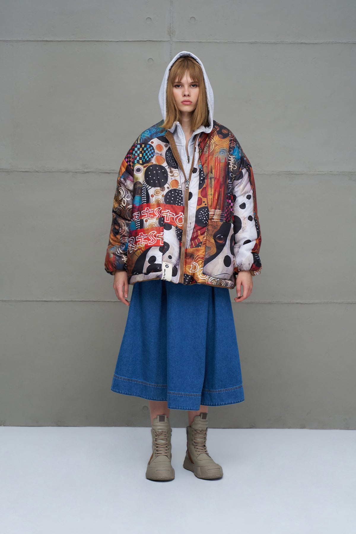 Taba Çift Tarafli Büzgülü Oversize Ceket 18135