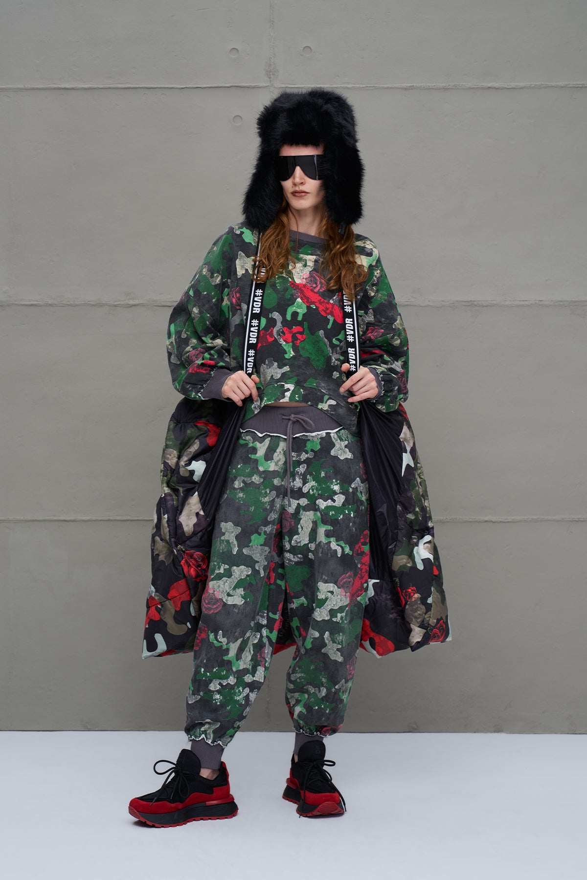 Camo Kamuflaj Sisme Uzun Oversize Ceket 18136