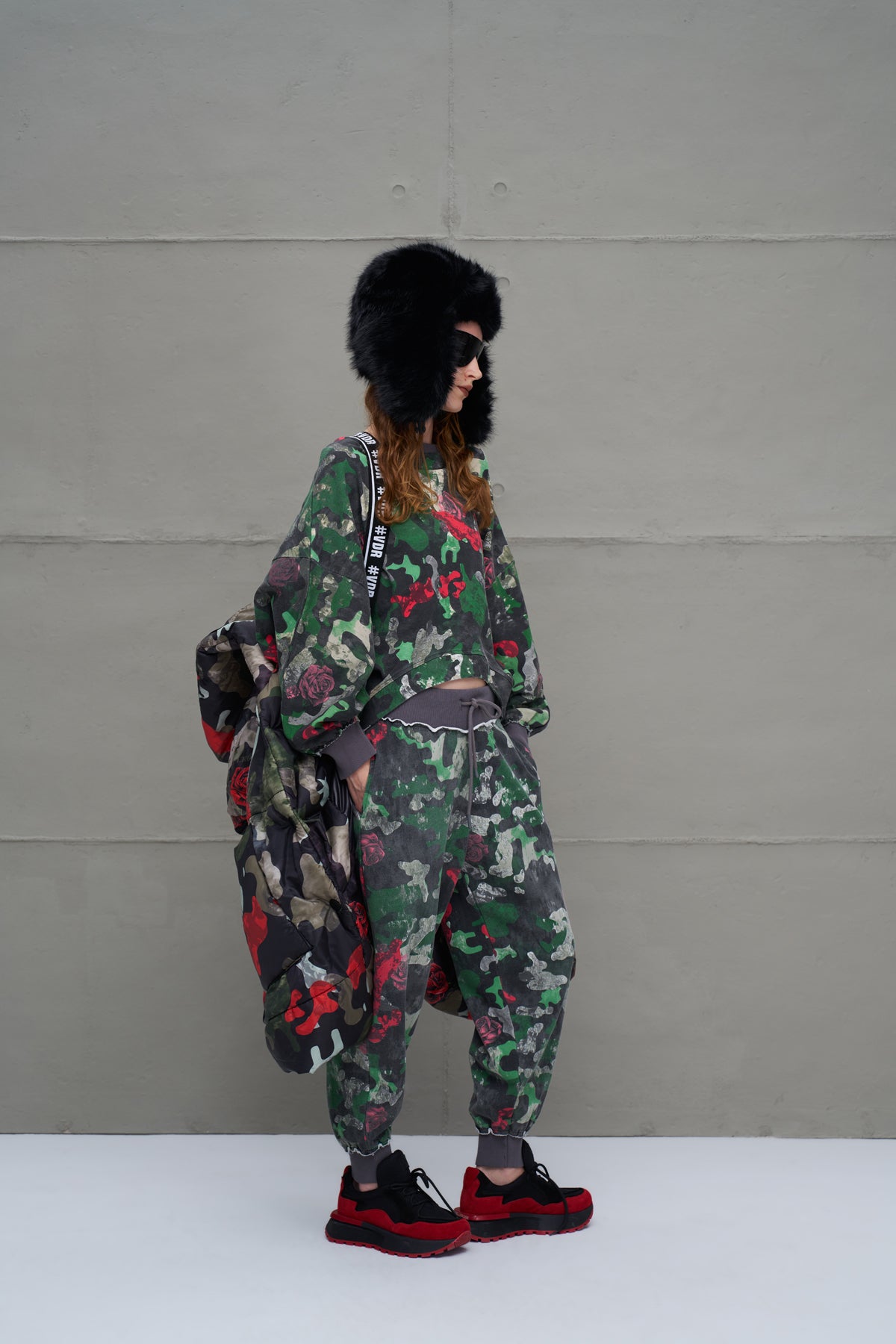 Camo Kamuflaj Sisme Uzun Oversize Ceket 18136