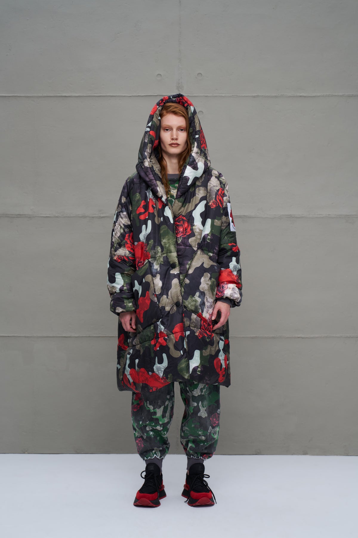 Camo Kamuflaj Sisme Uzun Oversize Ceket 18136