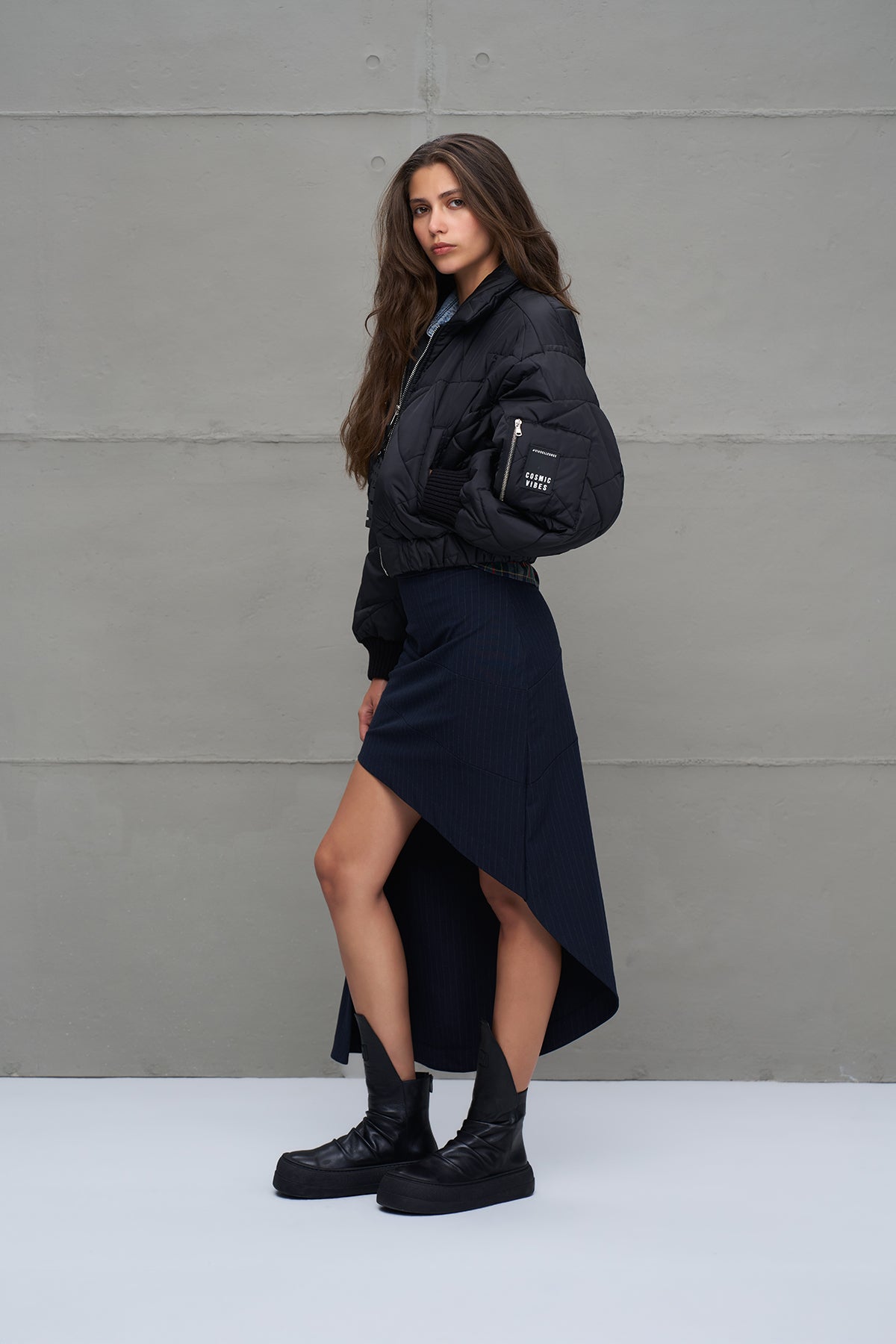 Siyah Sisme Bomber Ceket 18138