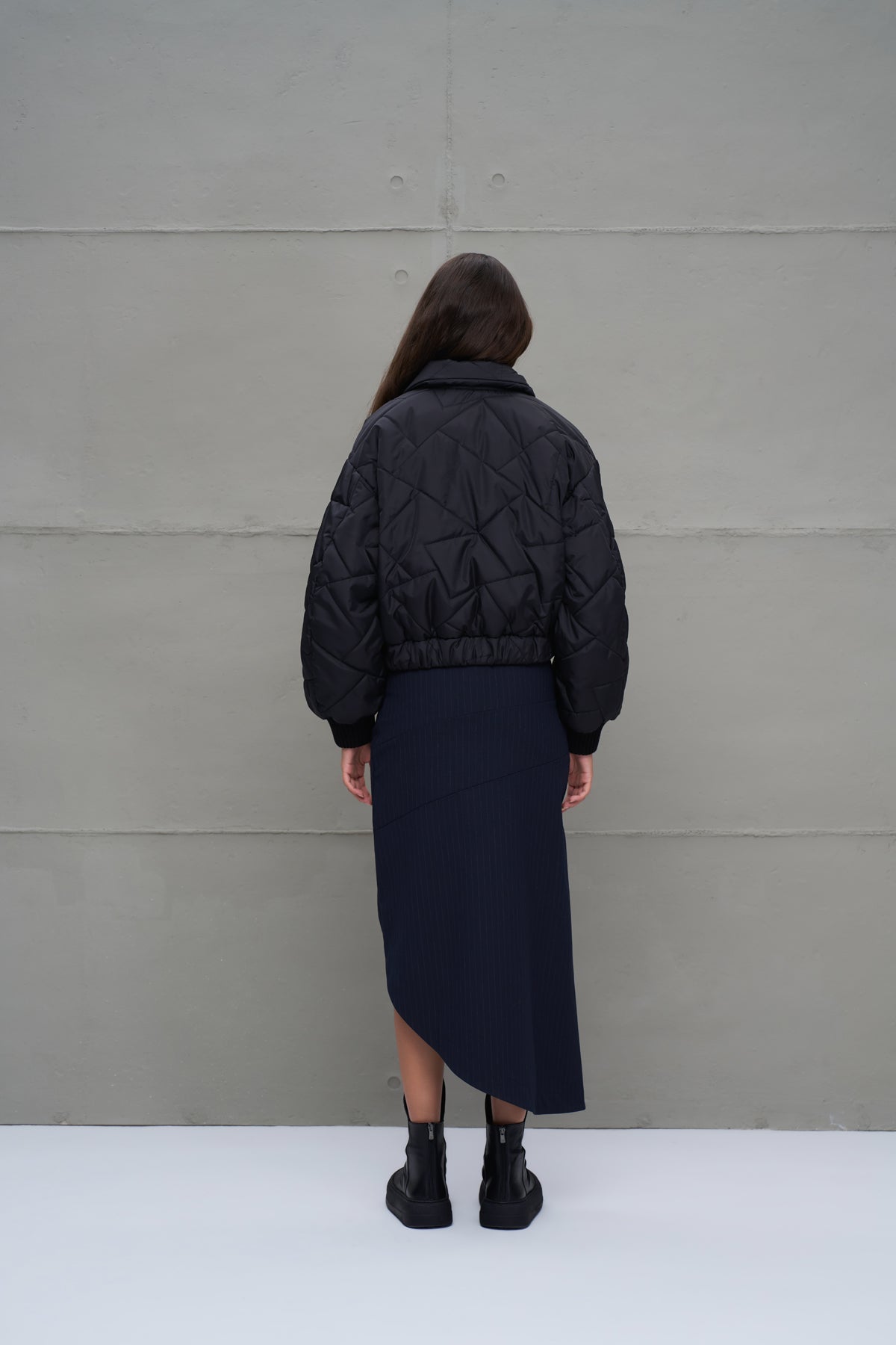 Siyah Sisme Bomber Ceket 18138