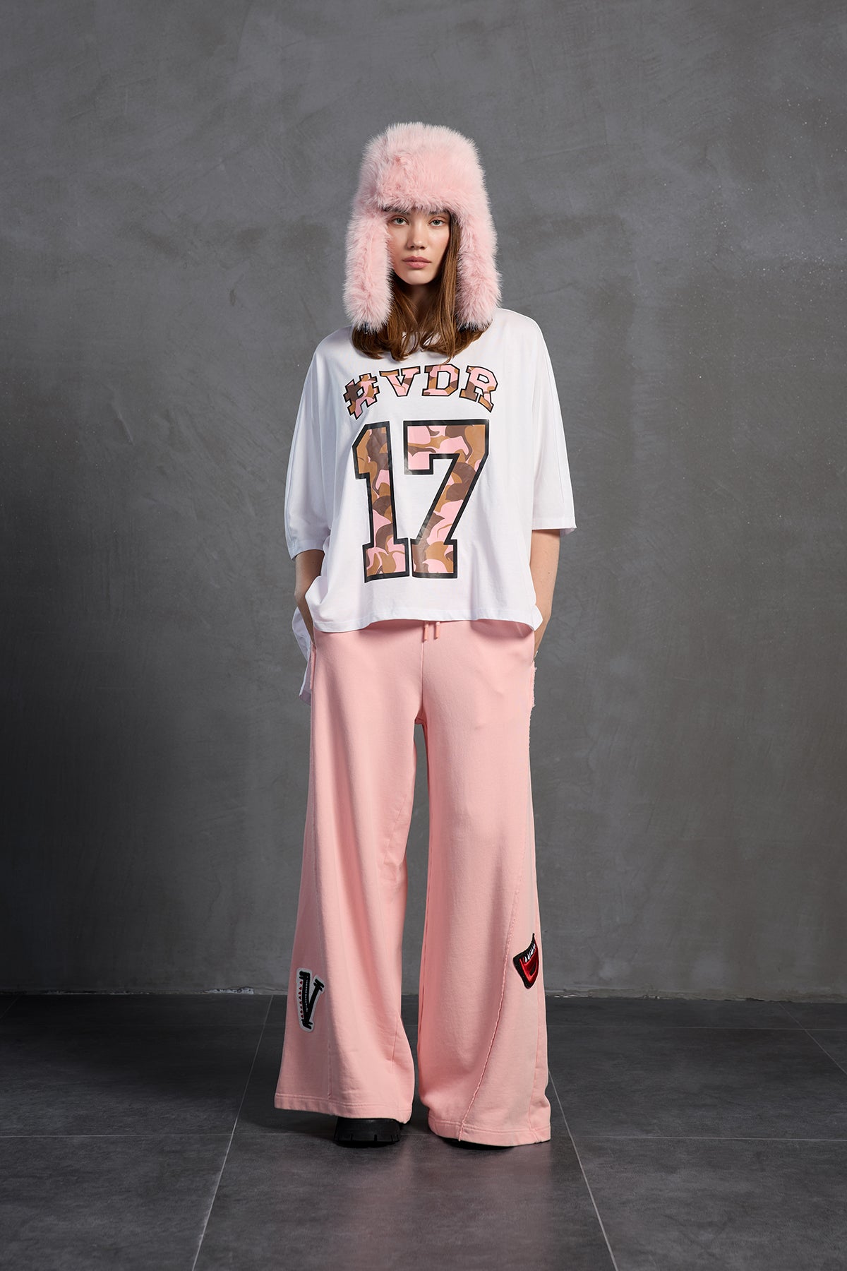 Pembe Oversize Esofman Pantolon 18158