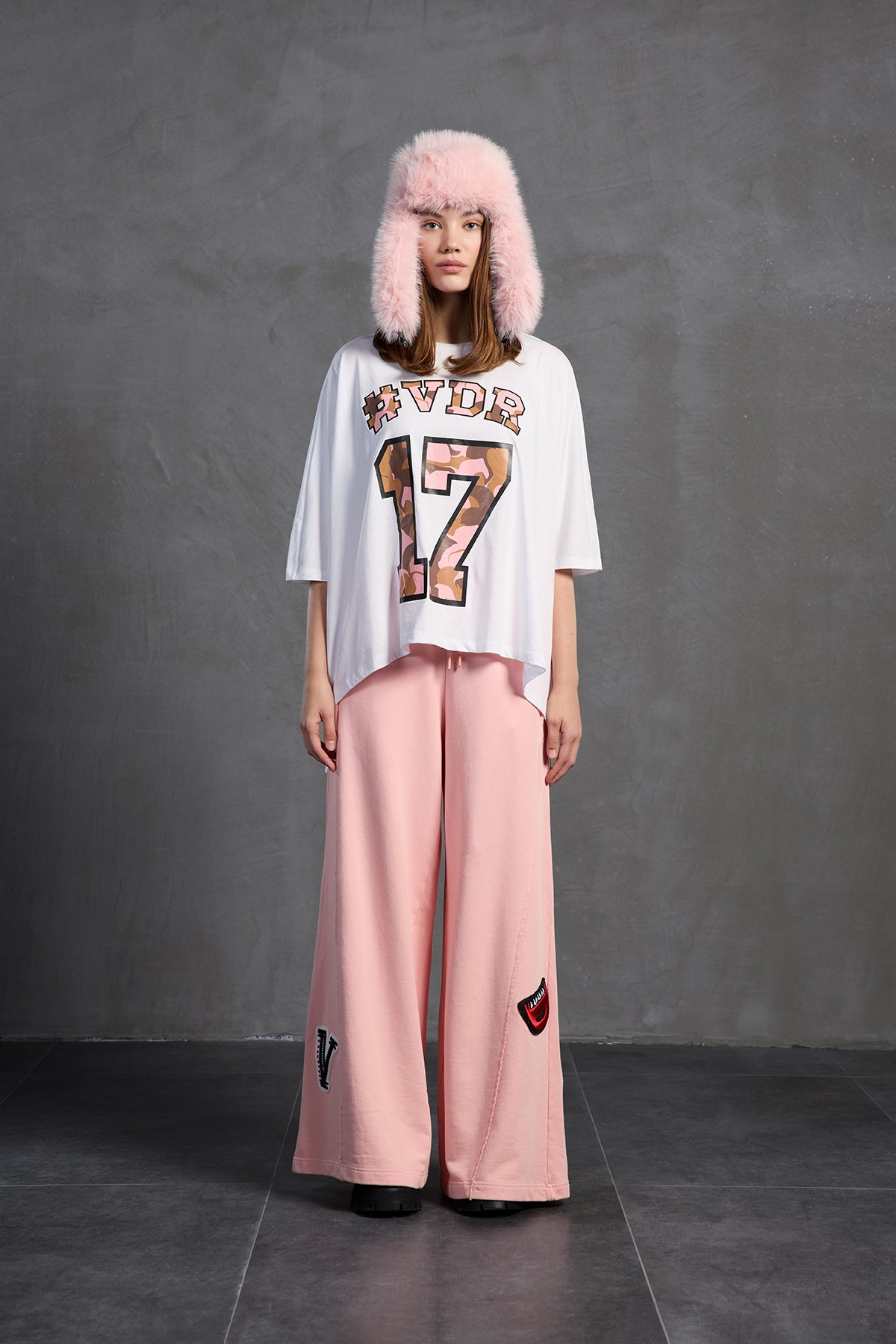 Pembe Oversize Esofman Pantolon 18158