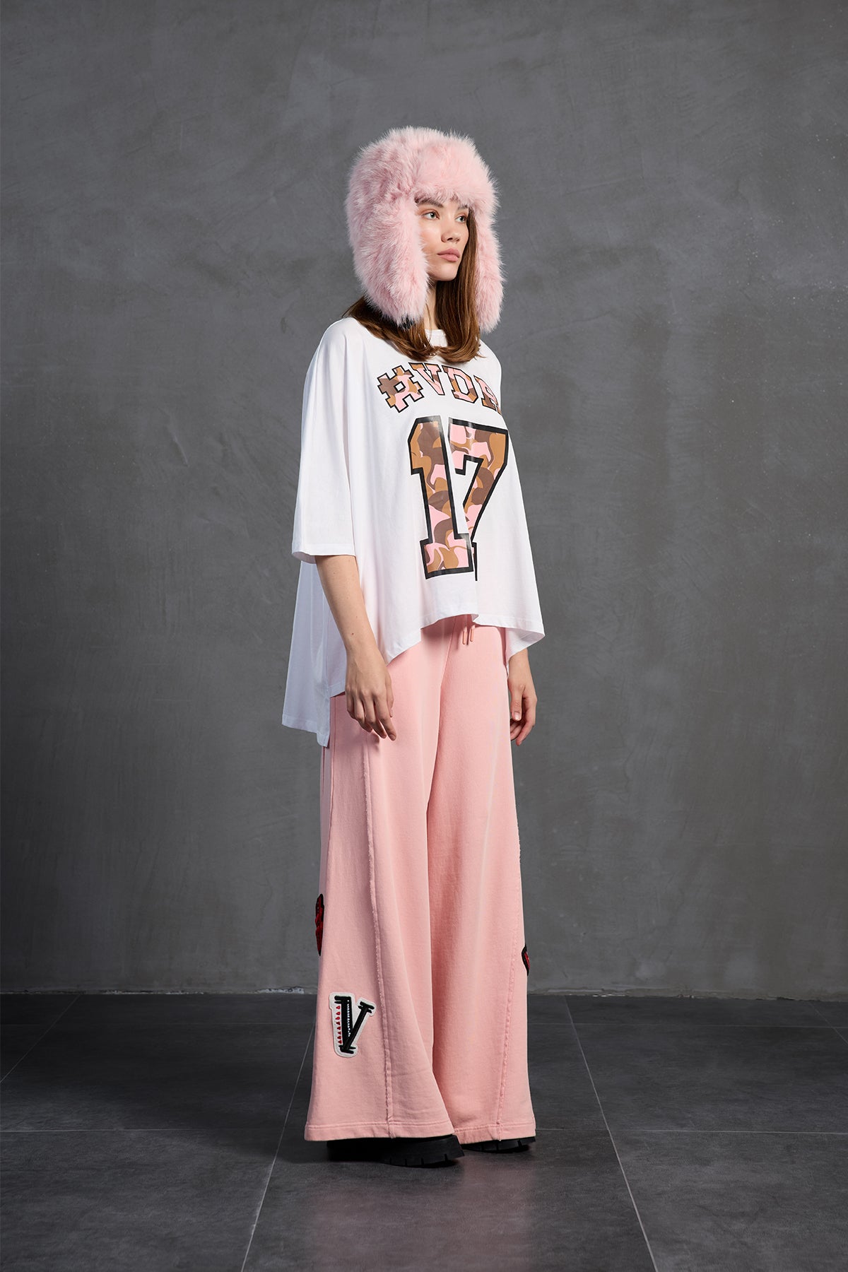 Pembe Oversize Esofman Pantolon 18158