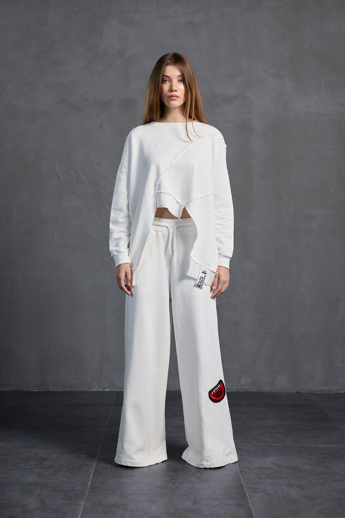 Ekru Oversize Esofman Pantolon 18158