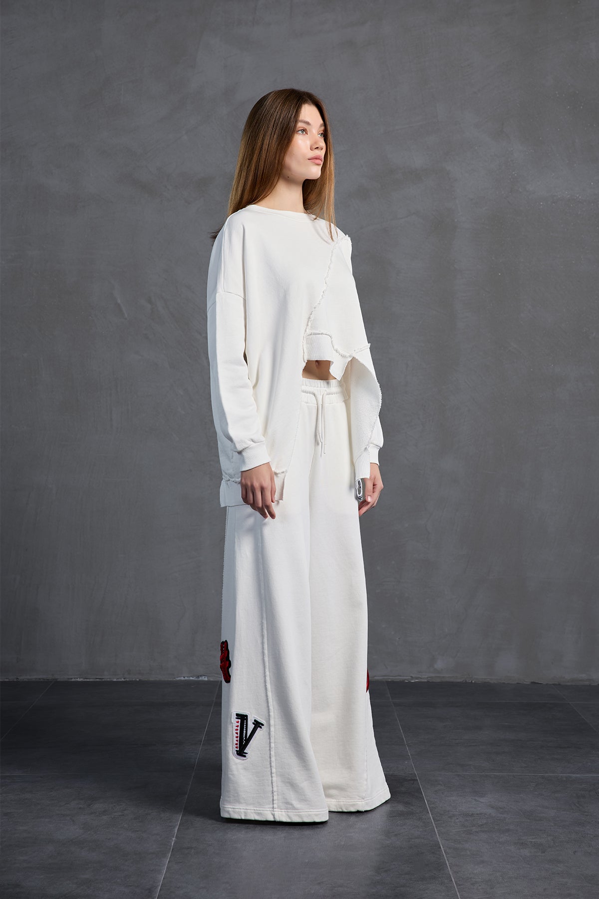 Ekru Oversize Esofman Pantolon 18158