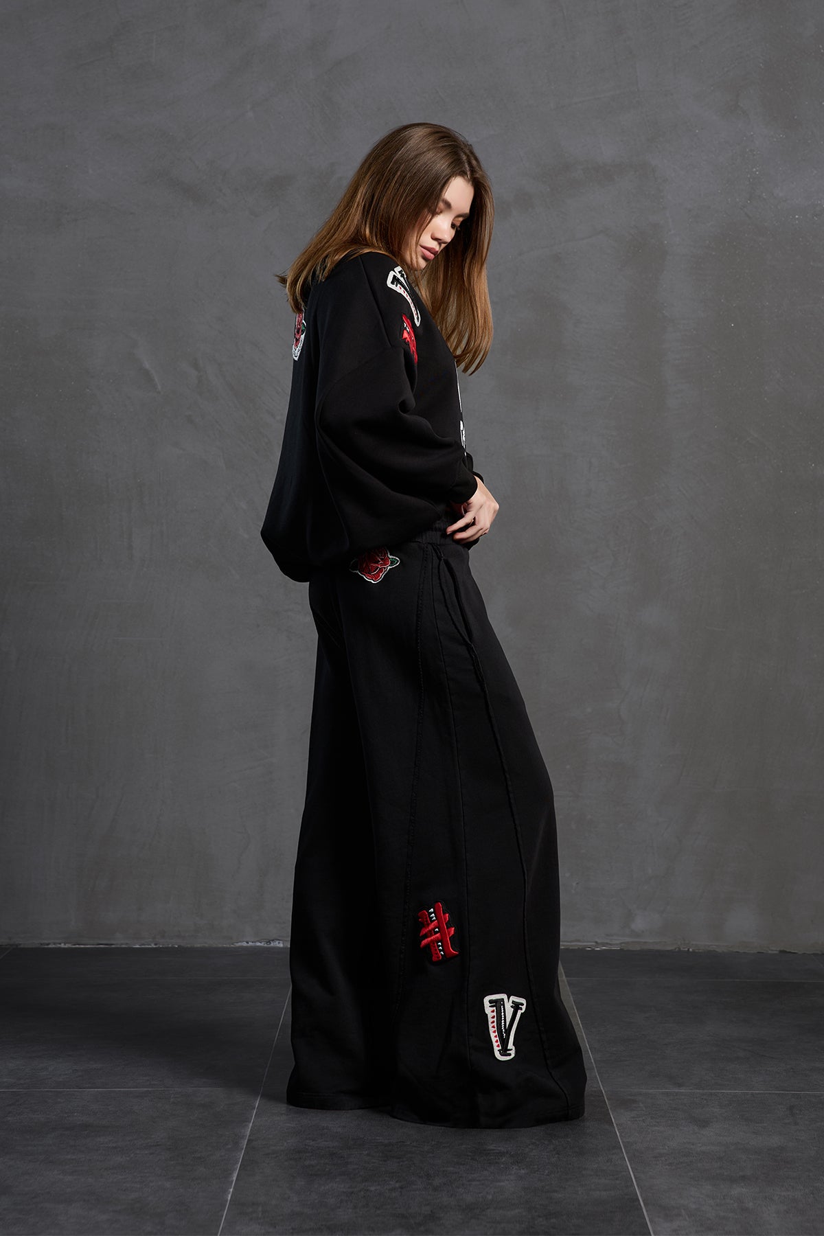 Siyah Oversize Esofman Pantolon 18158