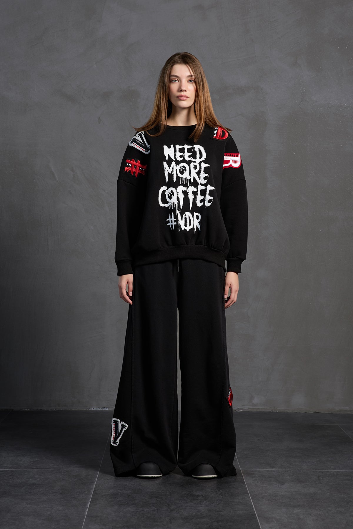 Siyah Oversize Esofman Pantolon 18158